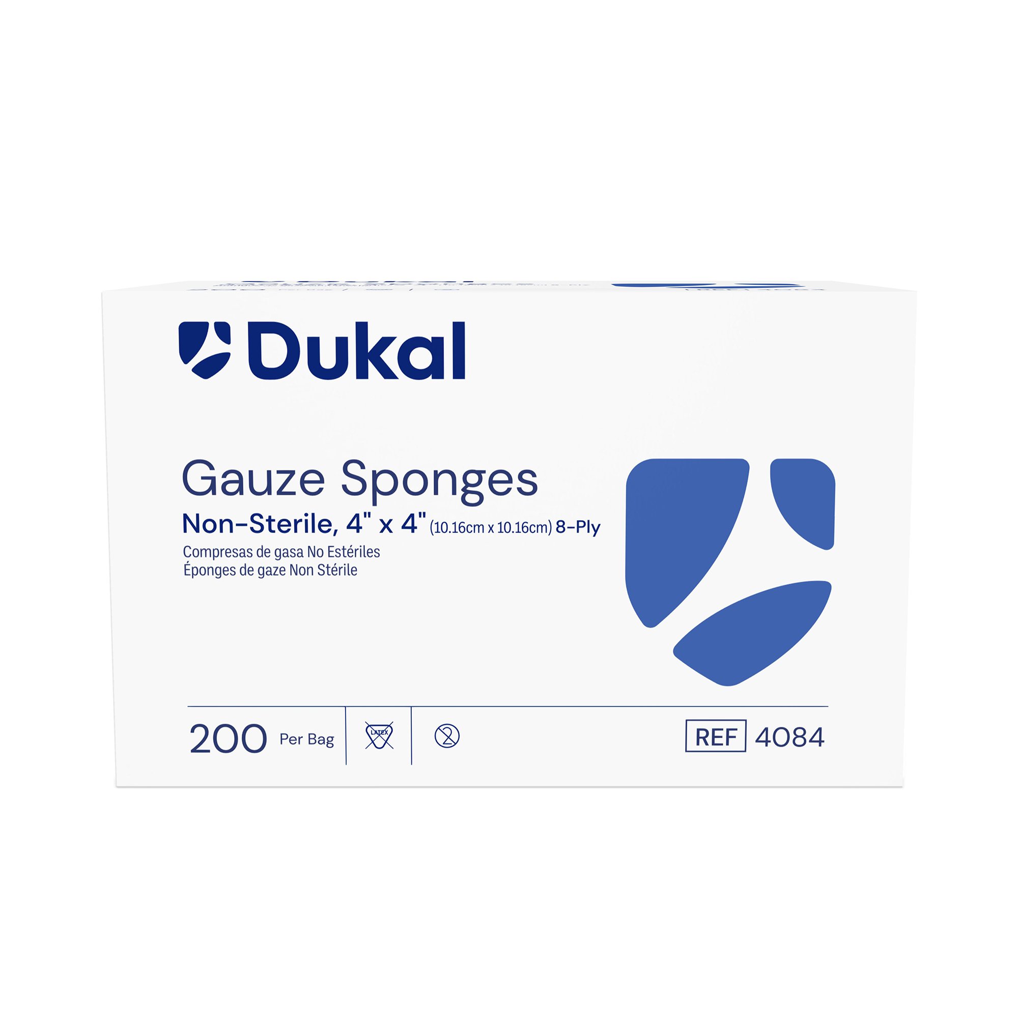 Dukal 4084 - Dukal™ Gauze Sponge, 4 x 4 Inch, 8-Ply - 200/Box, 4000/Case