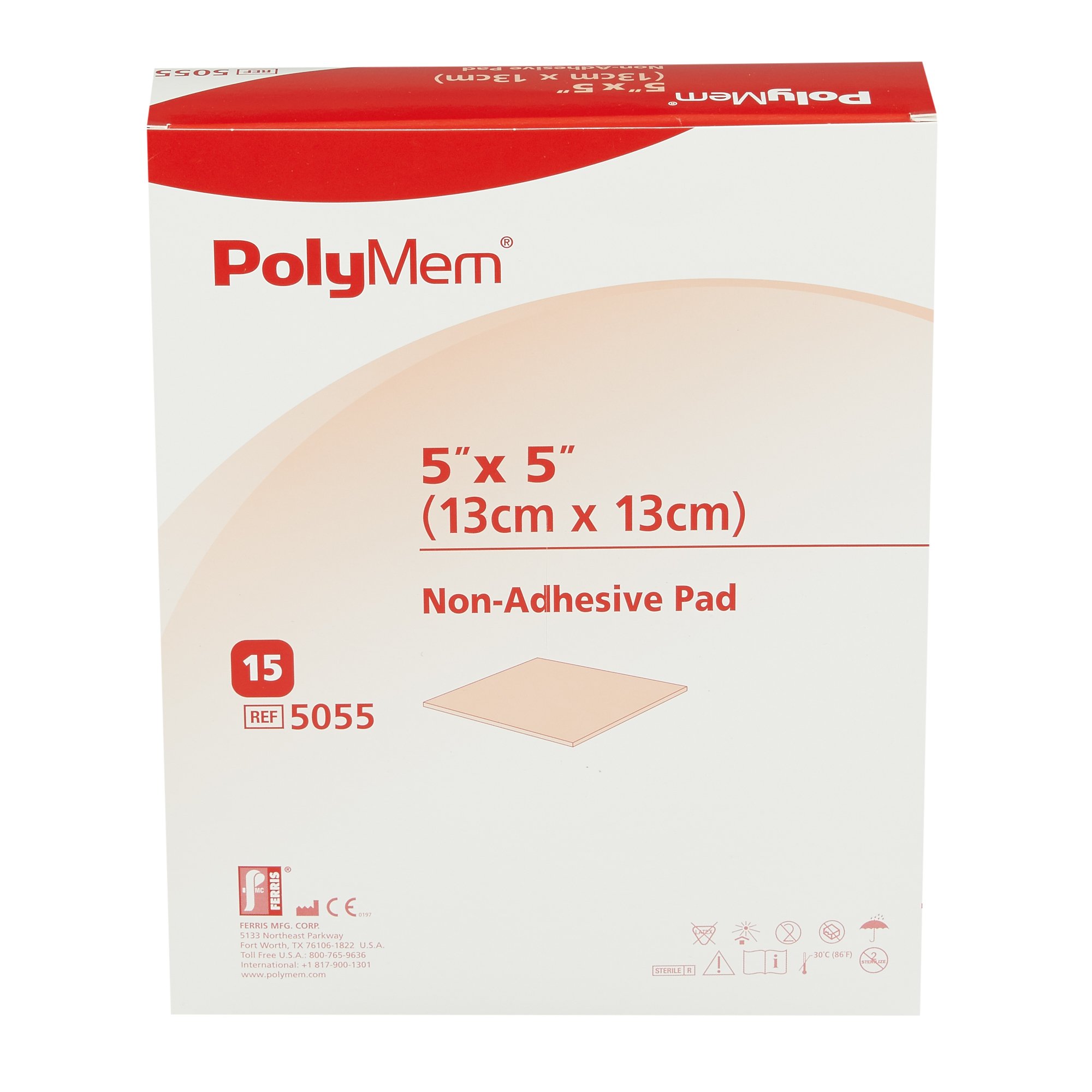 Ferris Manufacturing - 5055 PolyMem® Nonadhesive without Border Foam Dressing