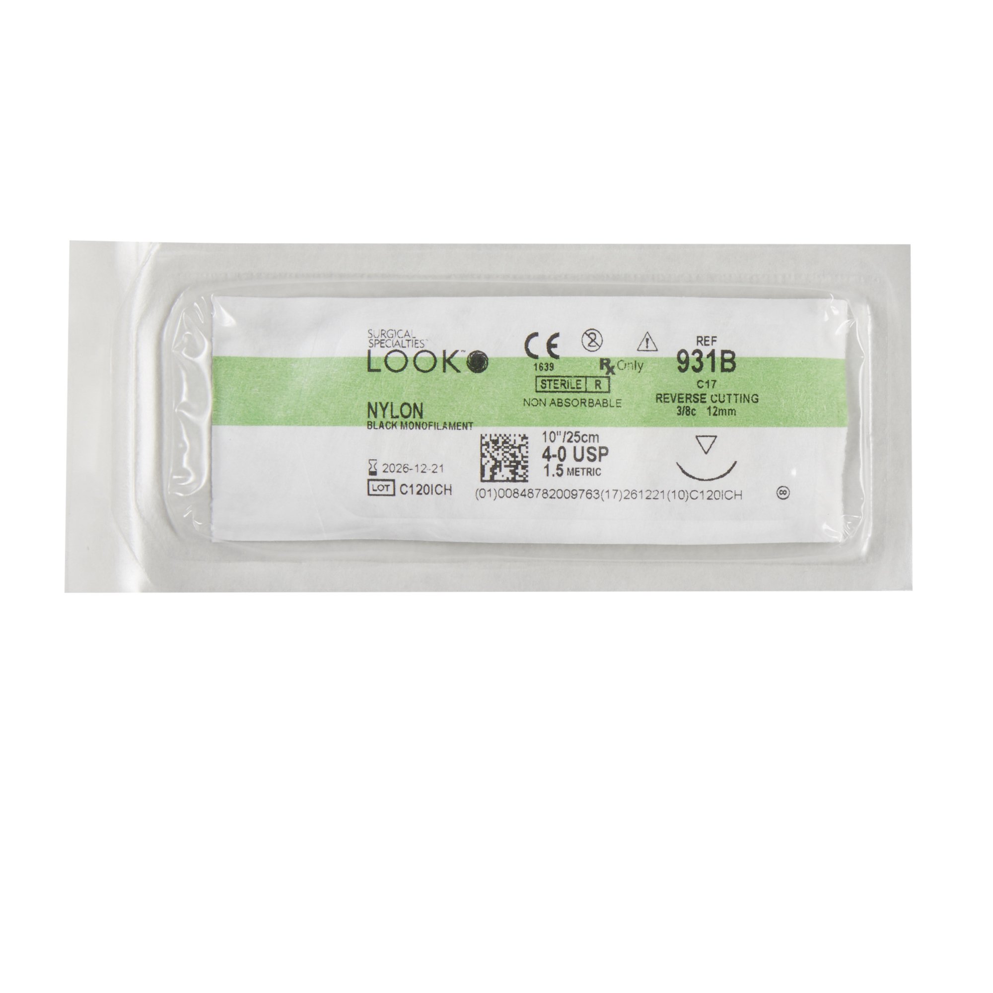 Surgical Specialties 931B - LOOK® Suture with Needle - 12/Box