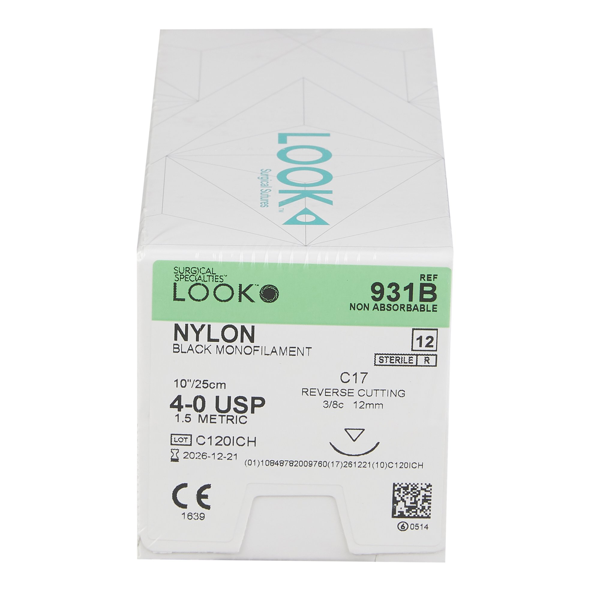 Surgical Specialties 931B - LOOK® Suture with Needle - 12/Box