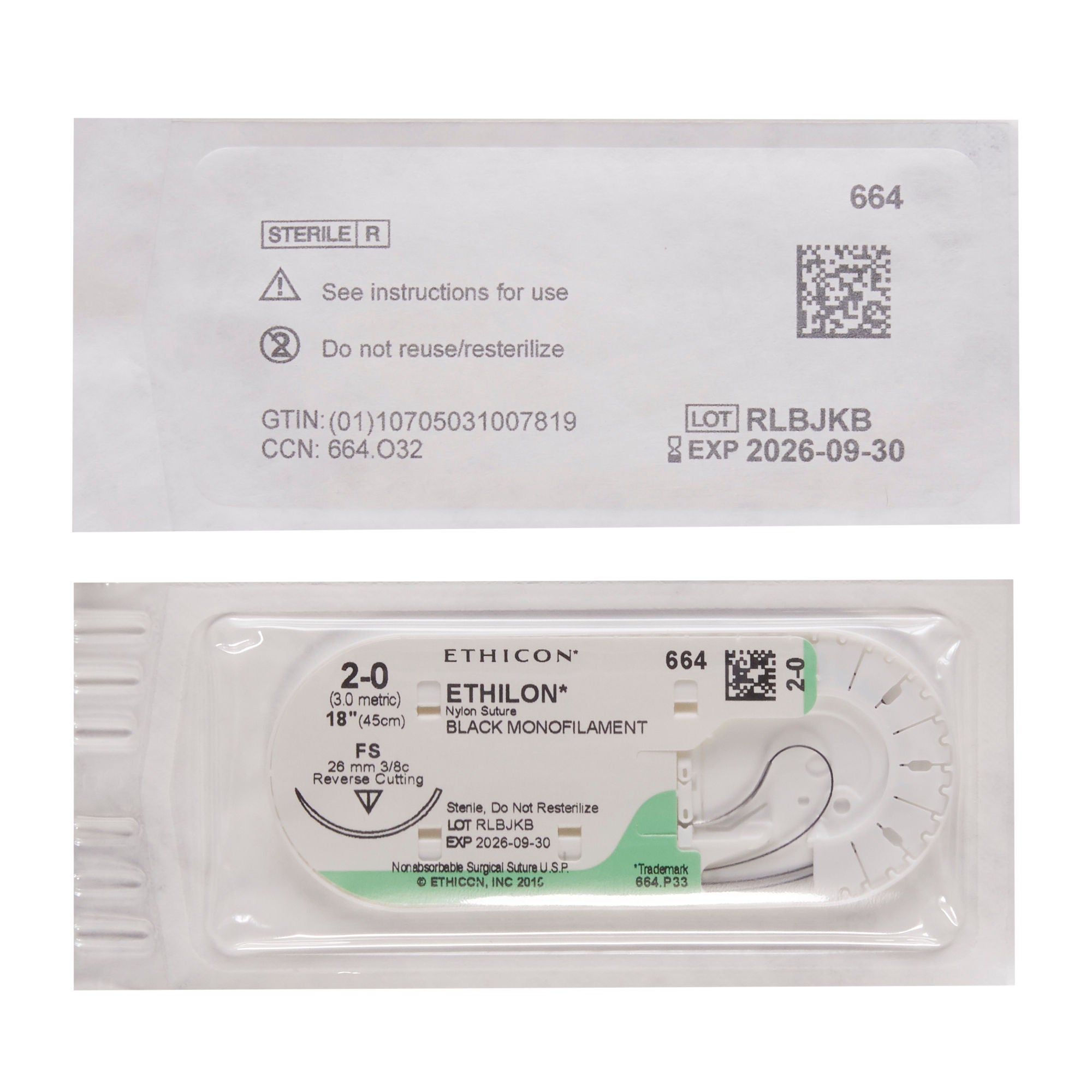 J & J Healthcare Systems - 664G Ethilon™ Suture with Needle