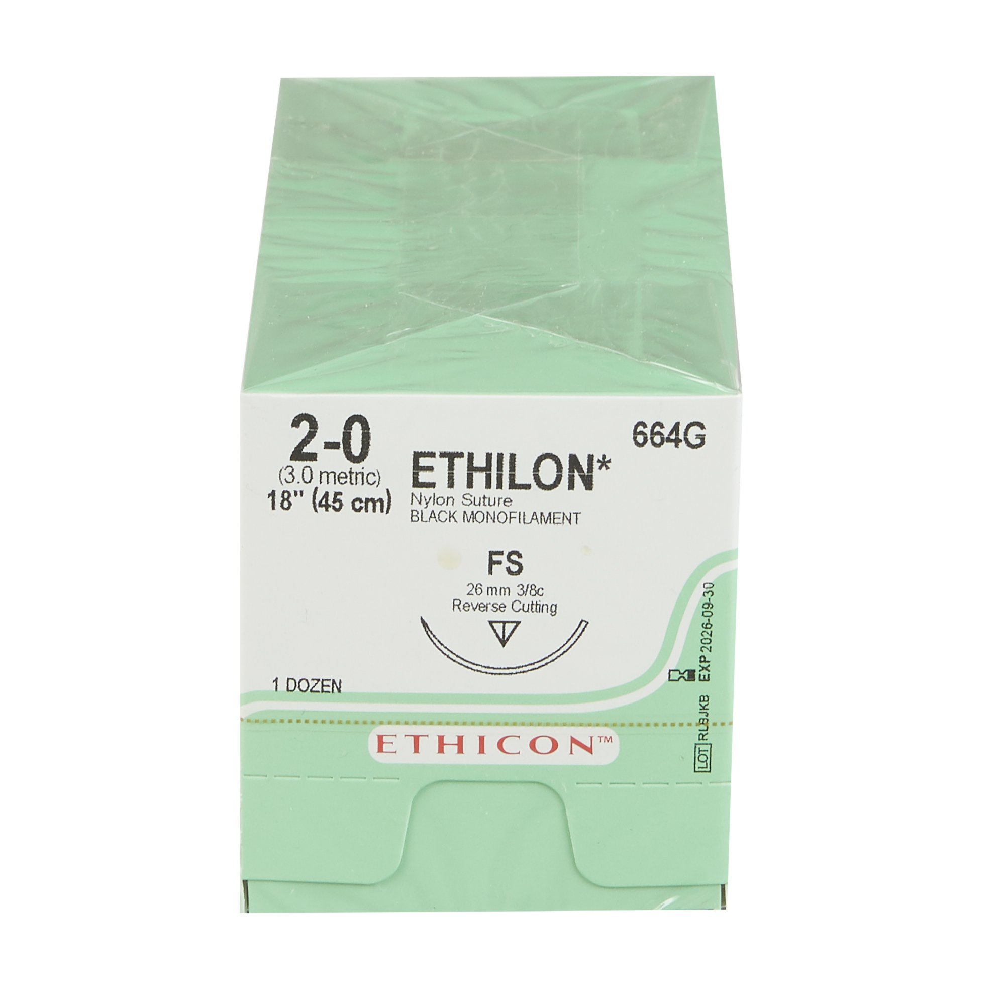 J & J Healthcare Systems 664G - Ethilon™ Suture with Needle - 12/Dozen, 12/Box