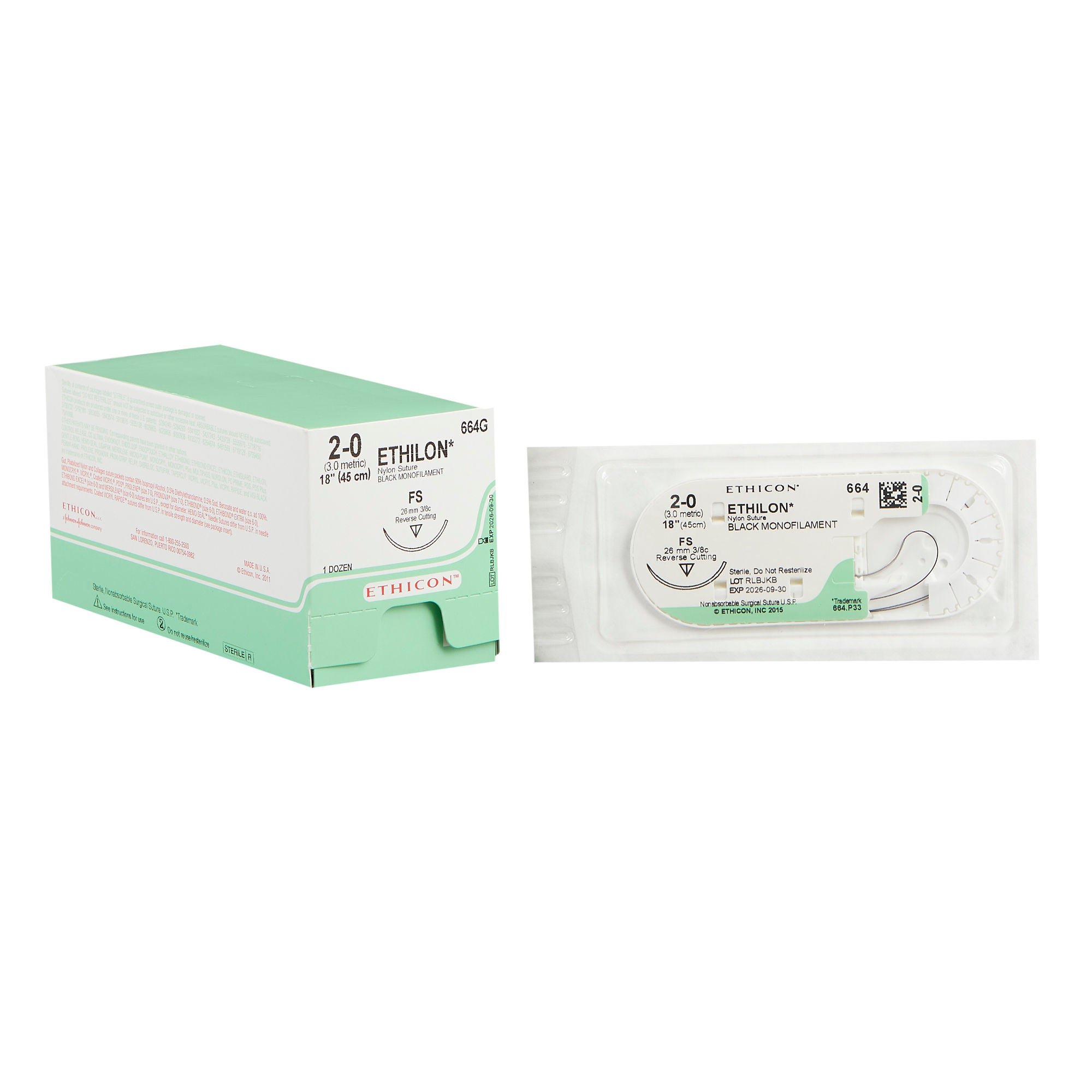 J & J Healthcare Systems - 664G Ethilon™ Suture with Needle