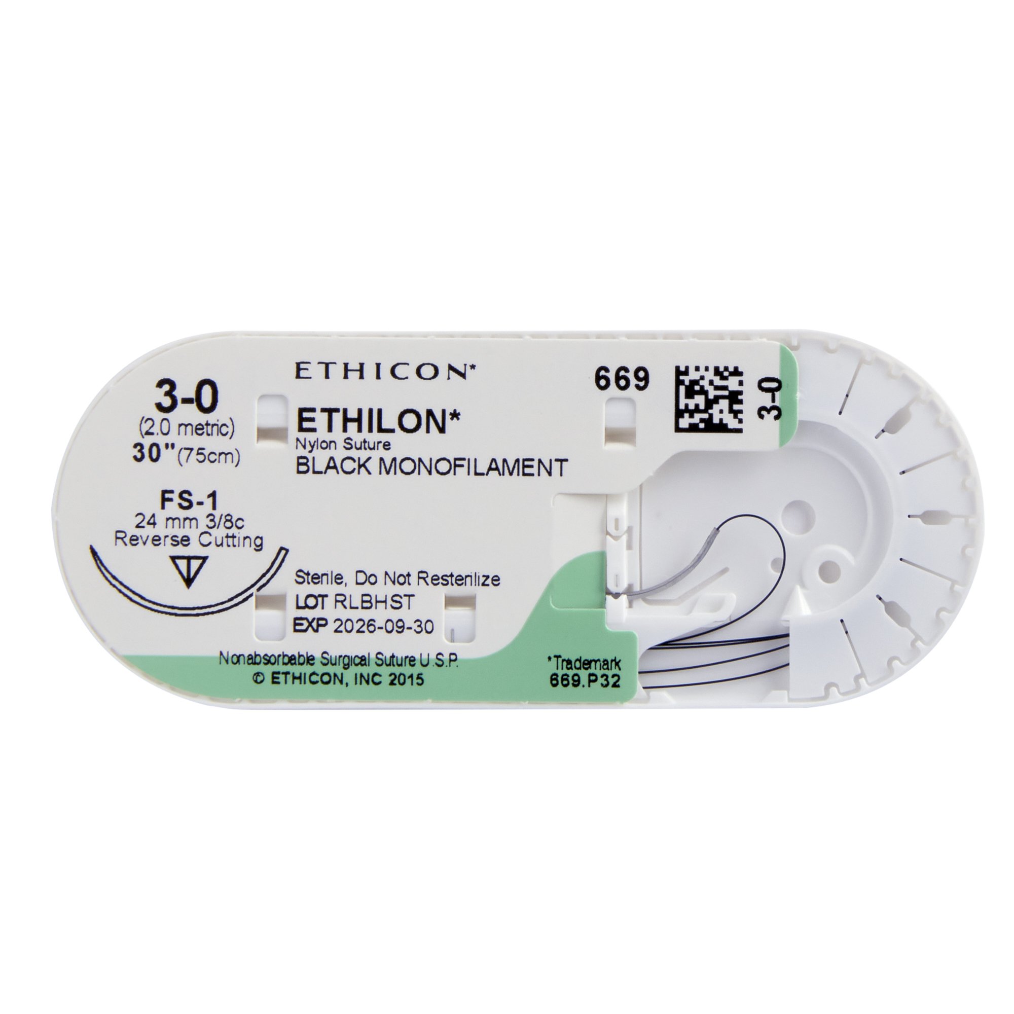 J & J Healthcare Systems 669H - Ethilon™ Suture with Needle - 12/Dozen, 36/Box