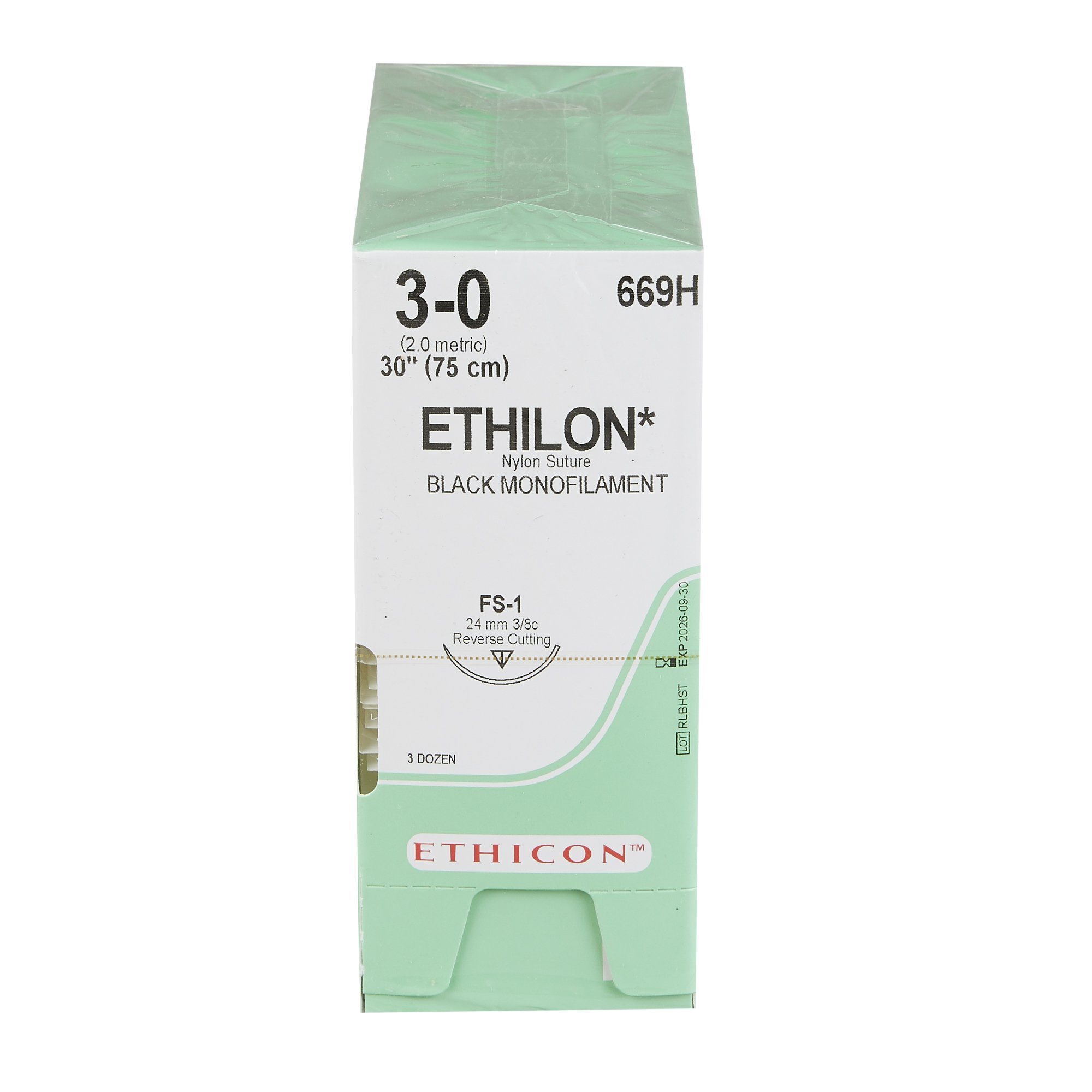 J & J Healthcare Systems 669H - Ethilon™ Suture with Needle - 12/Dozen, 36/Box