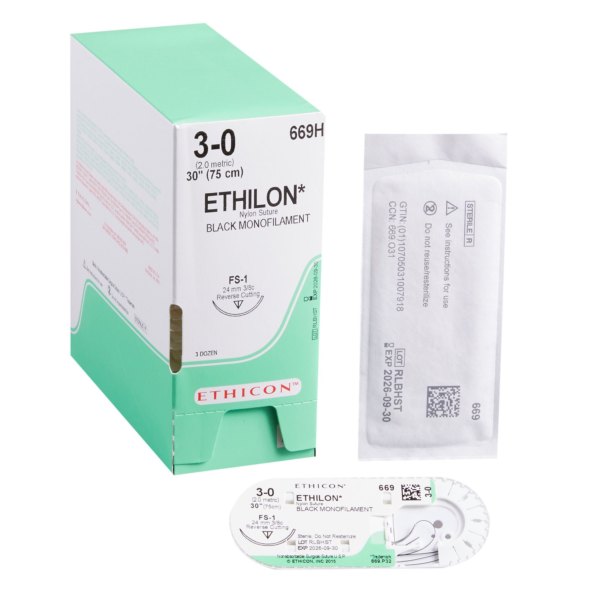 J & J Healthcare Systems - 669H Ethilon™ Suture with Needle