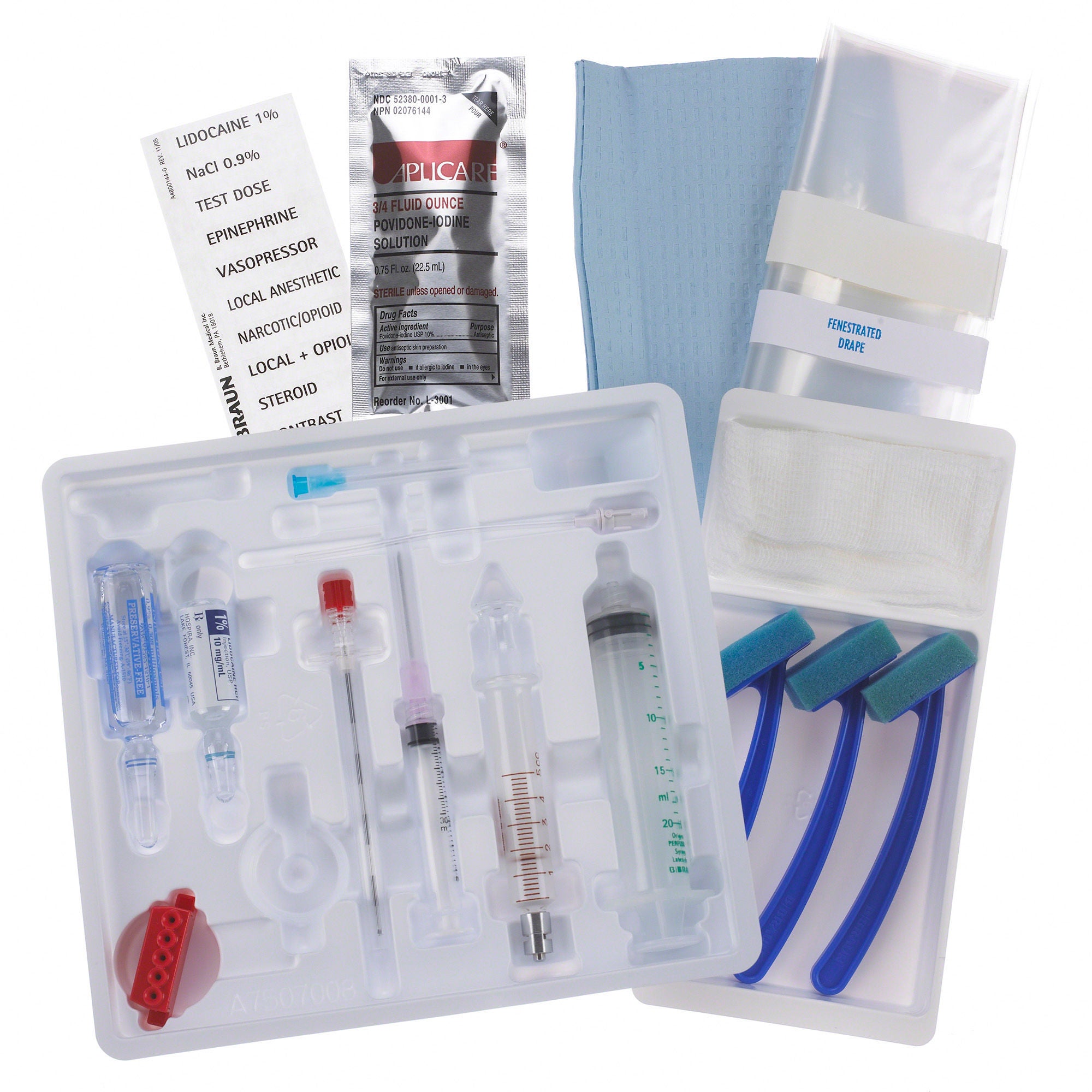 B. Braun - 332249 Epidural Tray Perifix® Single Shot Hustead / Winged 18 Gauge 3-1/2 Inch