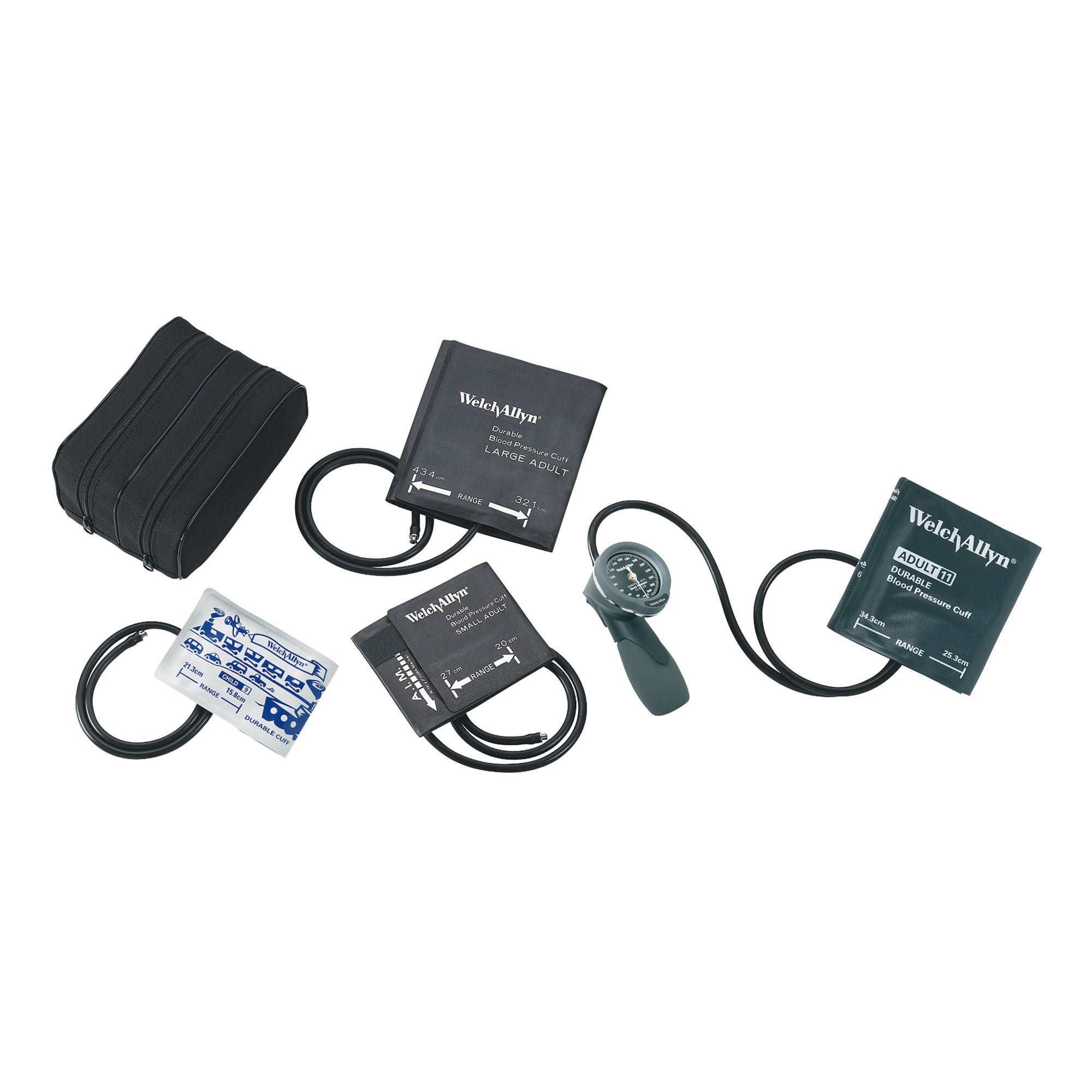 Welch Allyn - 5098-30 Aneroid Sphygmomanometer Unit Ds66 Trigger Aneroid Gold Series Multiple Sizes Arm Nylon Cuff Various Palm Aneroid