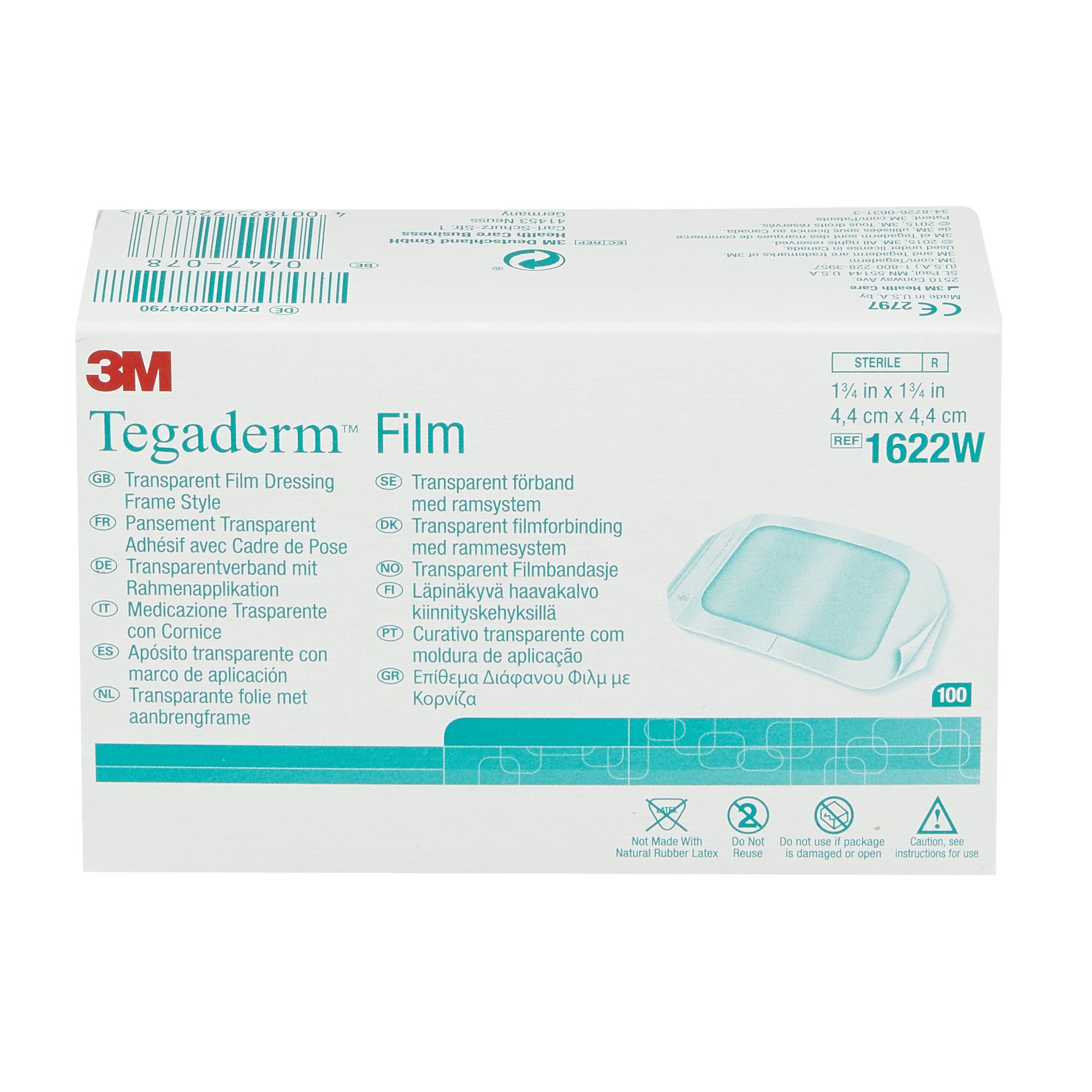 Solventum Corporation - 1622W 3M™ Tegaderm™ Transparent Sterile Film Dressing