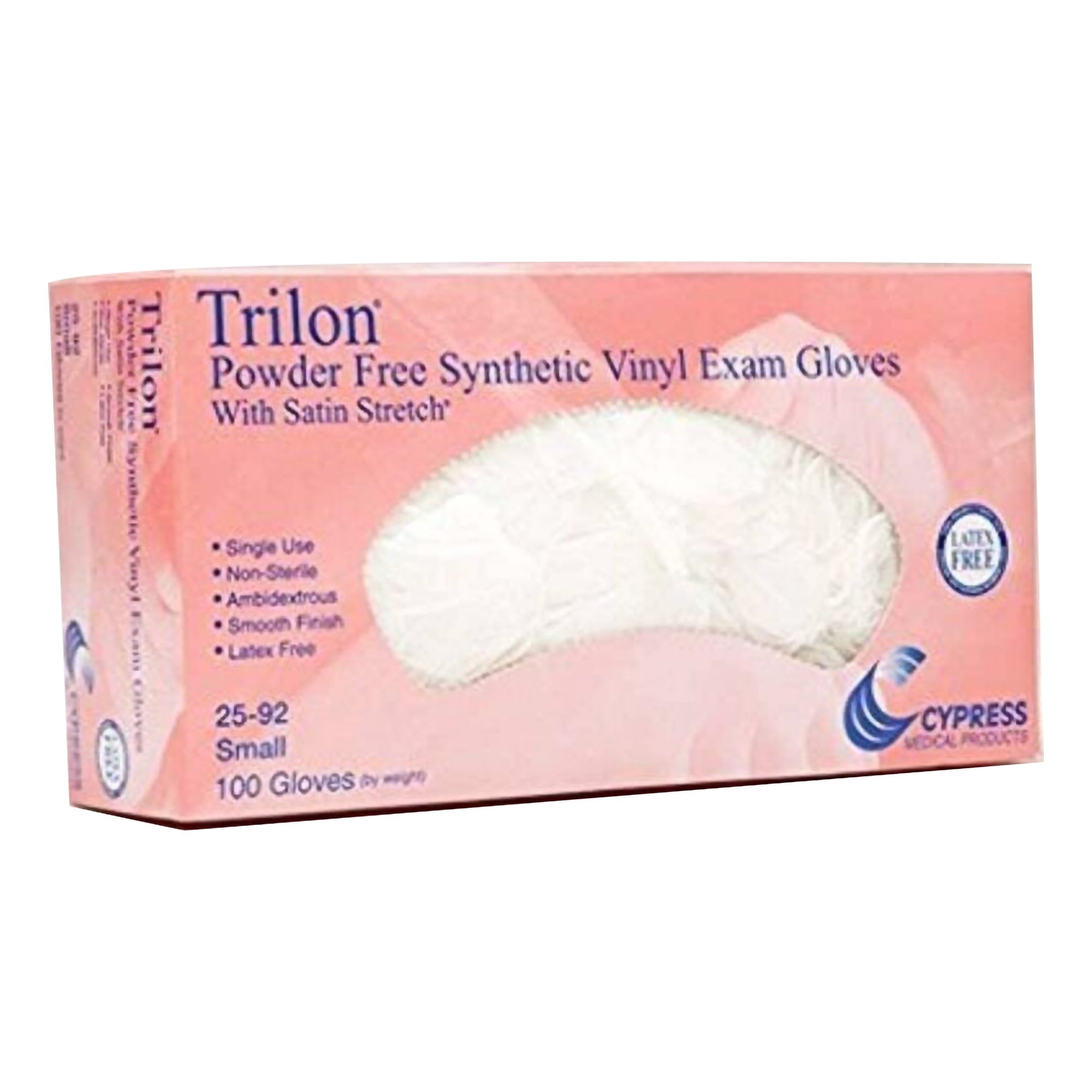 McKesson Brand 25-92 - Trilon® Vinyl Exam Glove, Small, Clear - 100/Box, 1000/Case