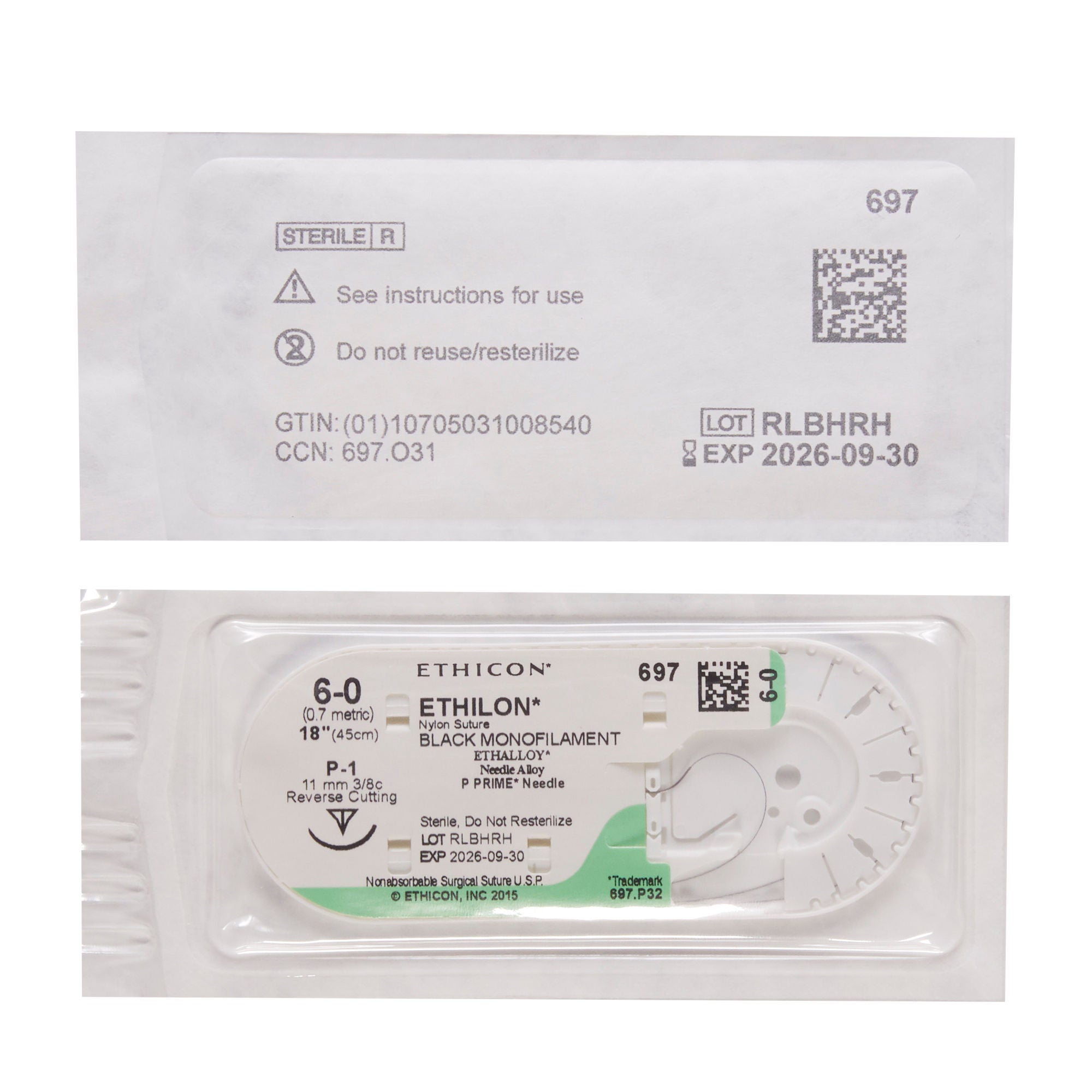 J & J Healthcare Systems - 697G Ethilon™ Suture with Needle