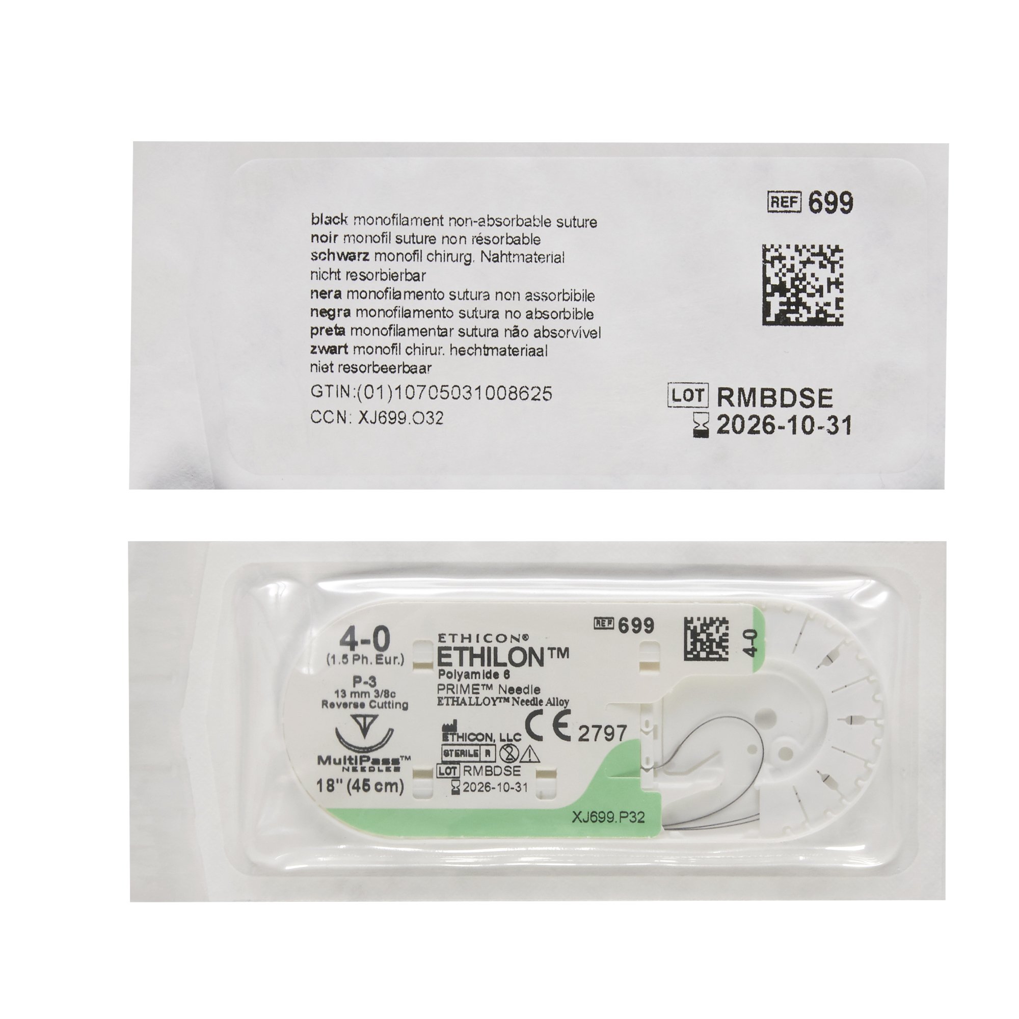 Ethilon Nonabsorbable Suture with Needle 699G by J & J Healthcare Systems