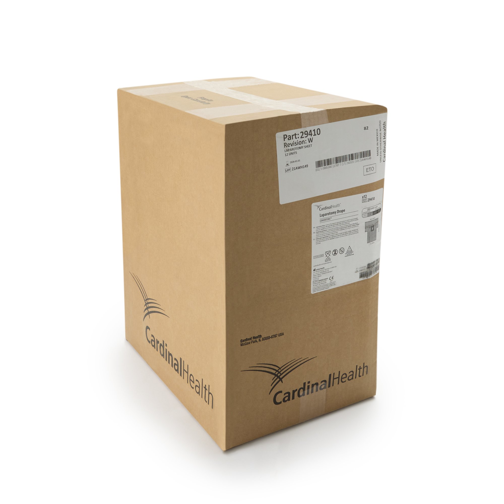 Cardinal 29410 - Cardinal Health™ Sterile Laparotomy Abdominal Drape, 100 x 77 x 122 Inch - 1/Each, 12/Case