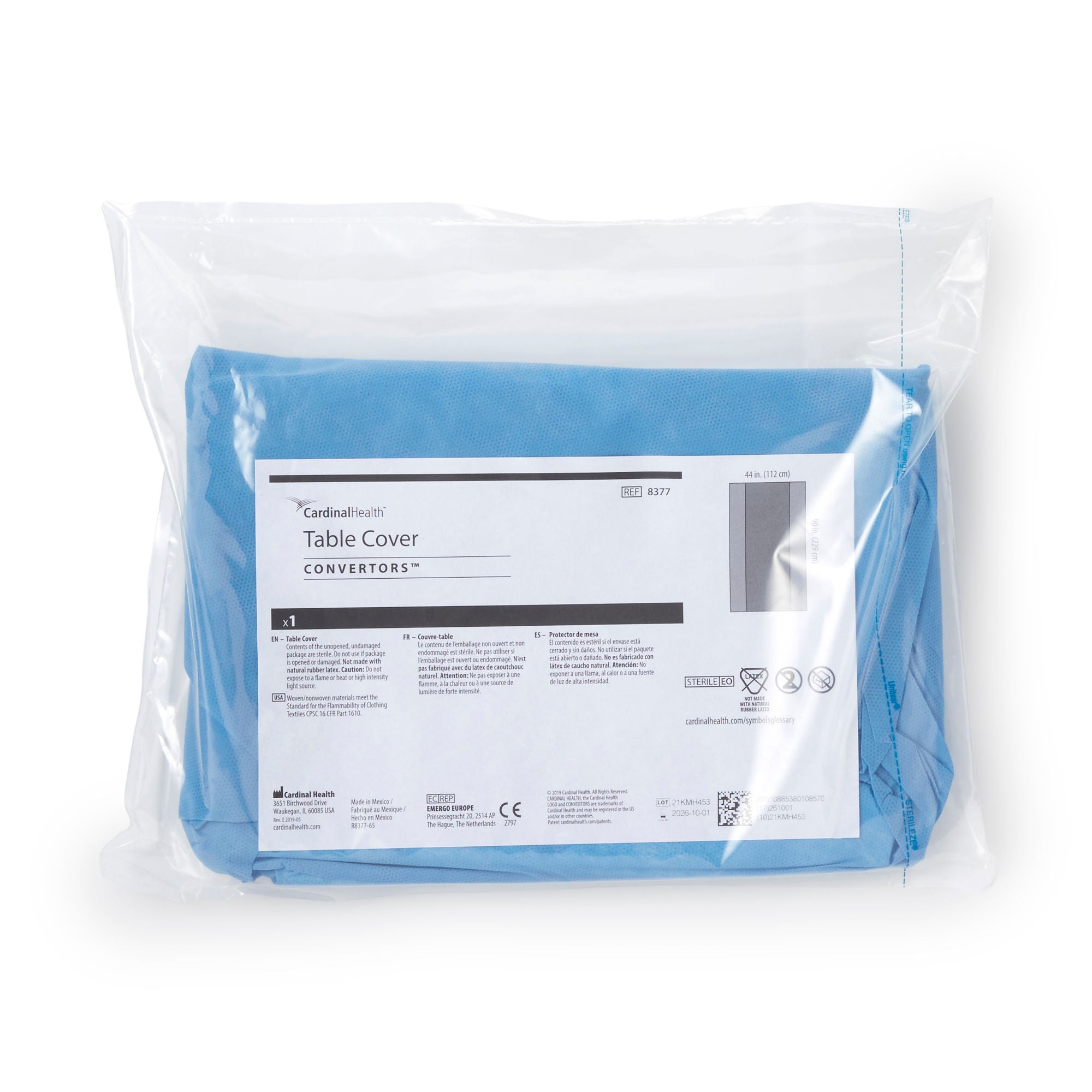 Cardinal - 8377 Cardinal Health™ Sterile Standard Back Table Cover