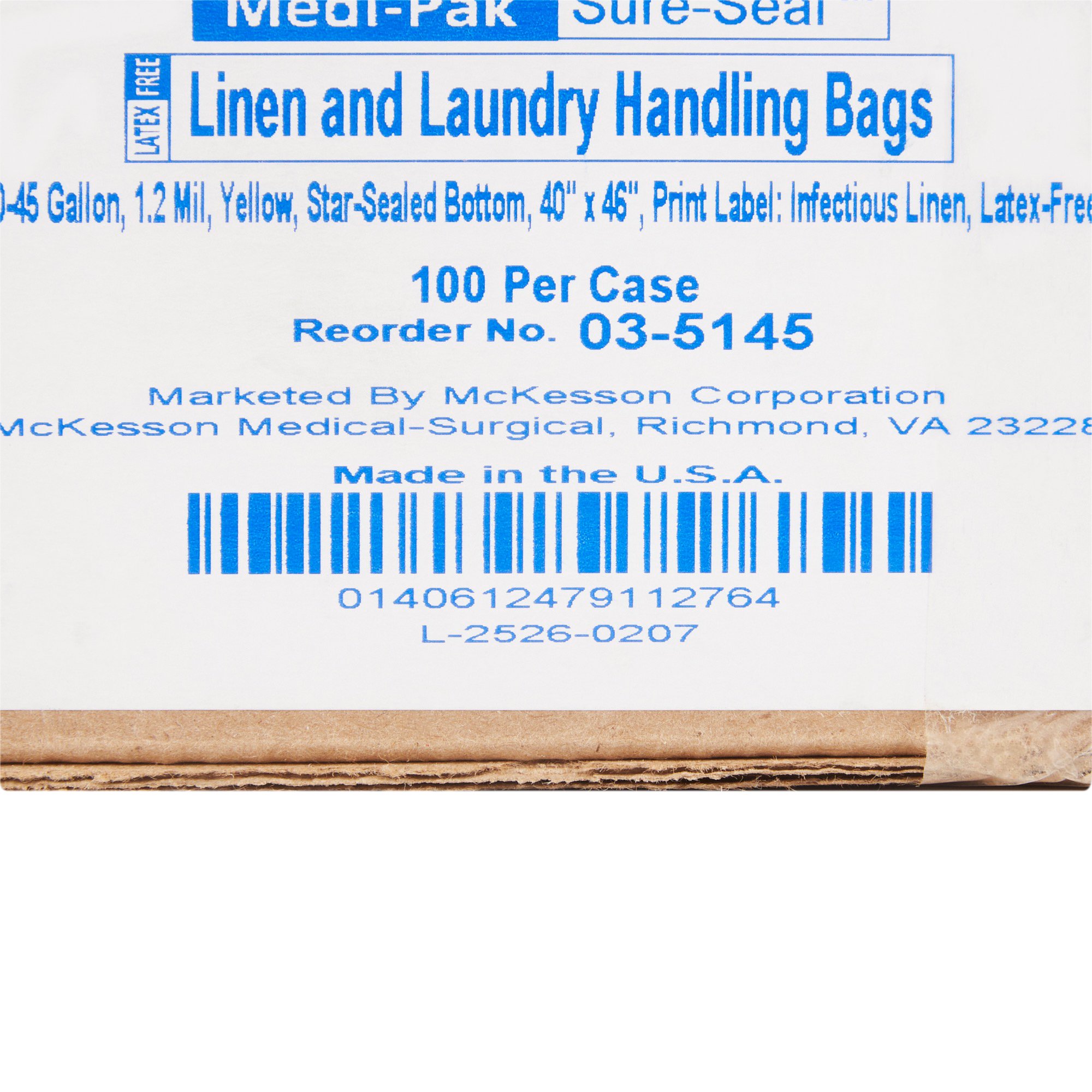McKesson Brand 03-5145 - McKesson Infectious Linen Bag, 40 – 45 gallon Capacity, 40 x 46 Inch - 100/Case