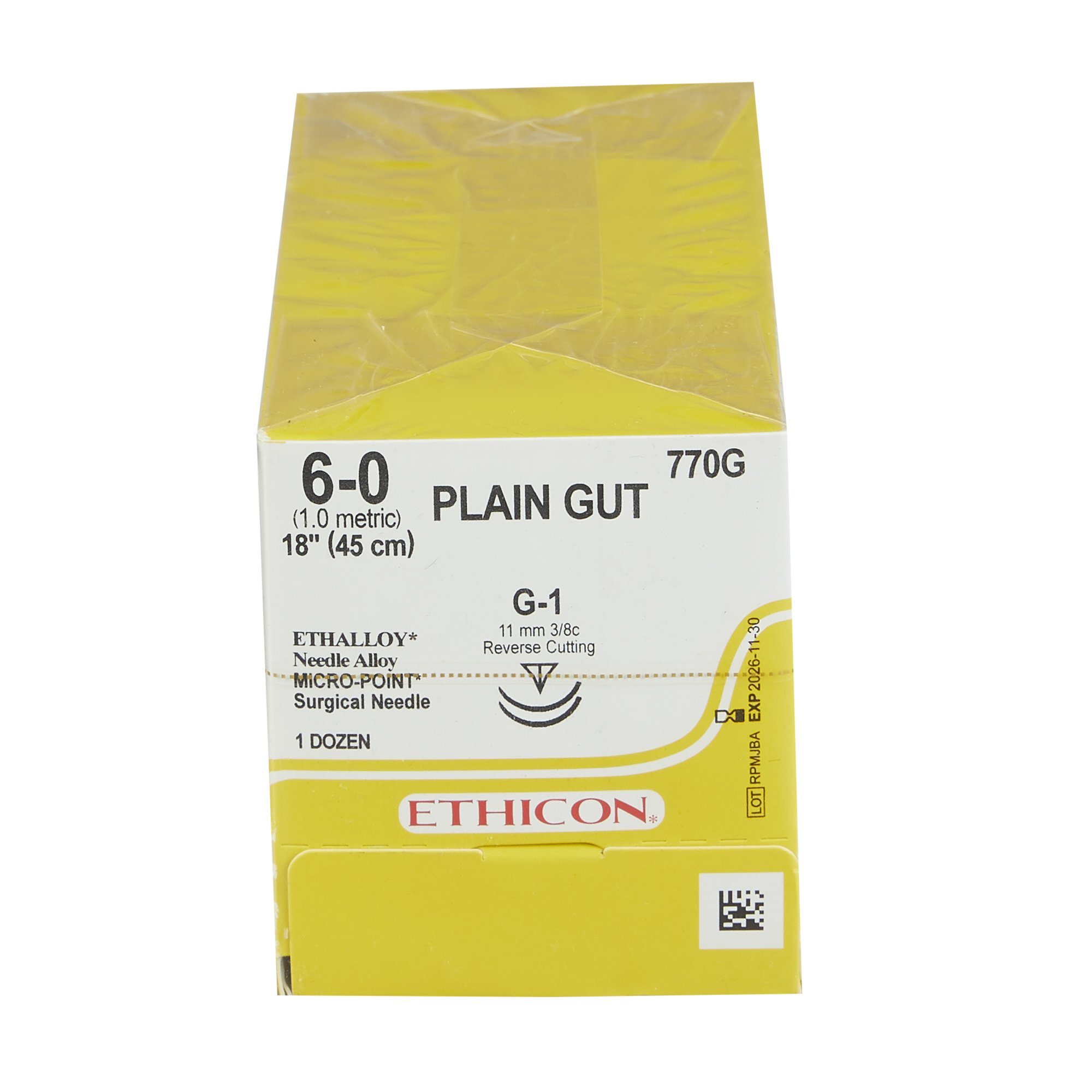 GUT PLAIN Absorbable Suture with Needle 770G by J & J Healthcare Systems