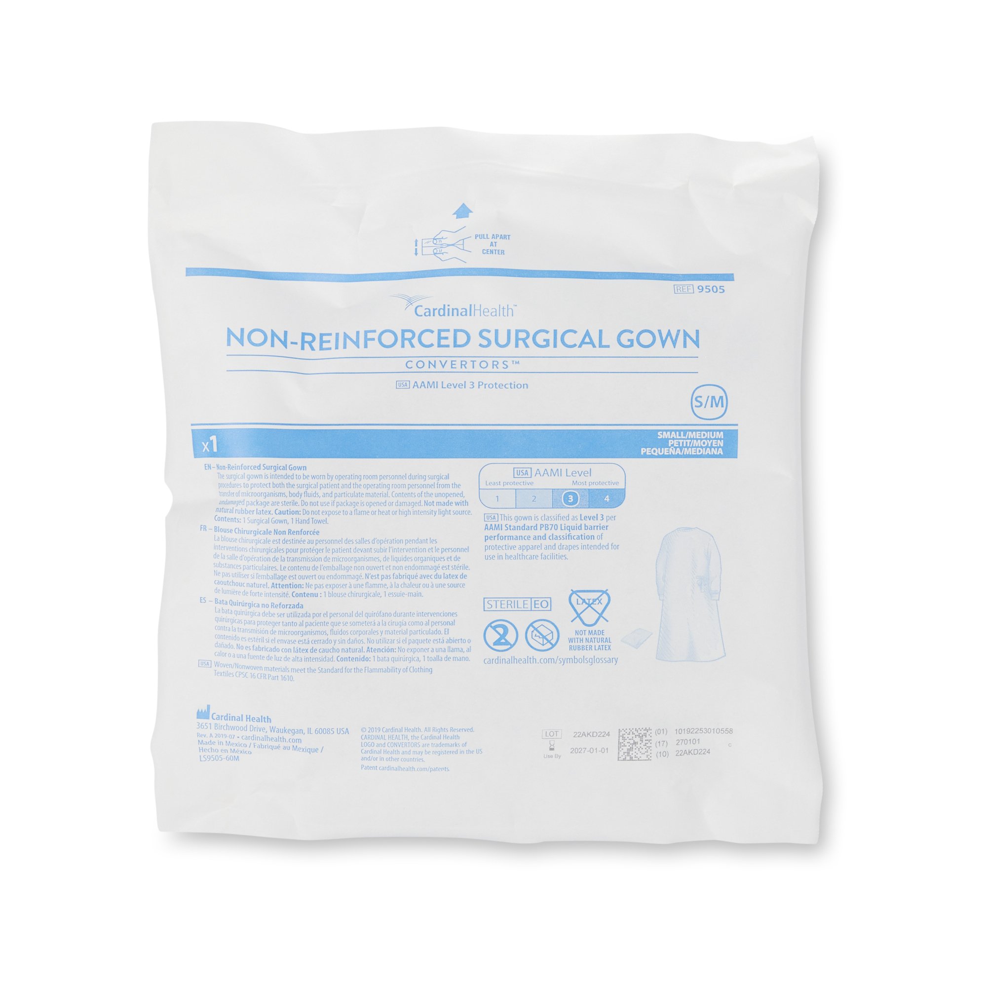 Cardinal 9505 - Astound® Nonreinforced Surgical Gown with Towel - 1/Each, 20/Case