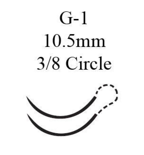 J & J Healthcare Systems - 790G Absorbable Suture with Needle GUT CHROMIC Chromic Gut G-1 3/8 Circle Precision Reverse Cutting Needle Size 6-0 Monofilament