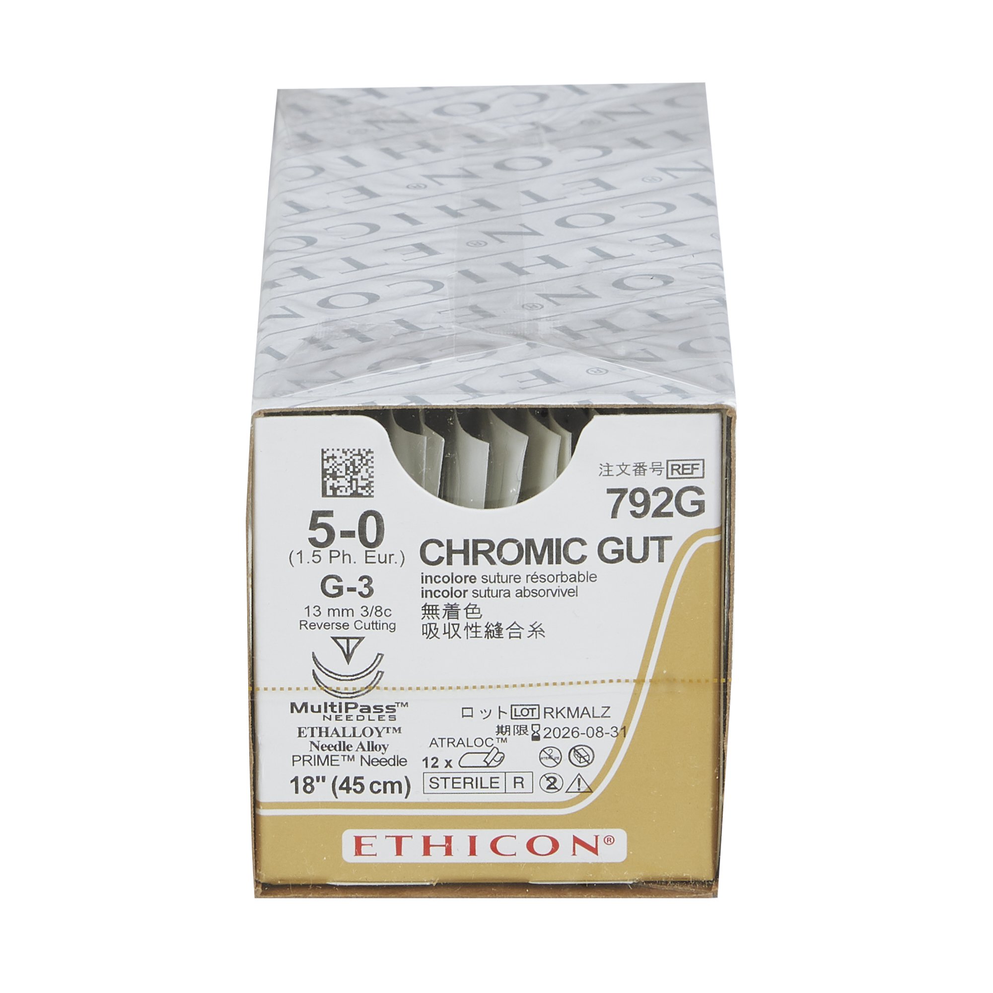 GUT CHROMIC Absorbable Suture with Needle 792G by J & J Healthcare Systems