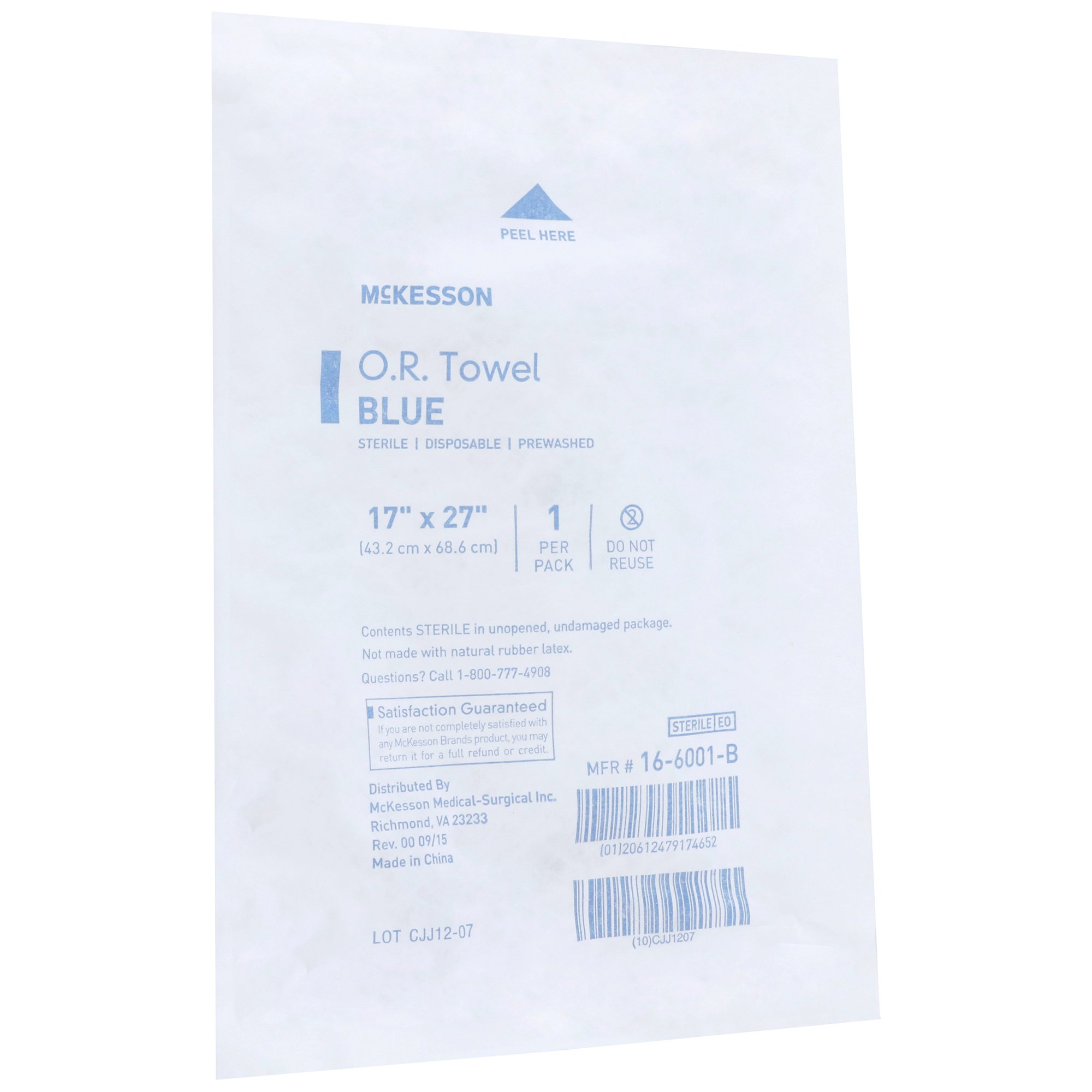 McKesson Brand - 16-6001-B McKesson Sterile Blue O.R. Towel