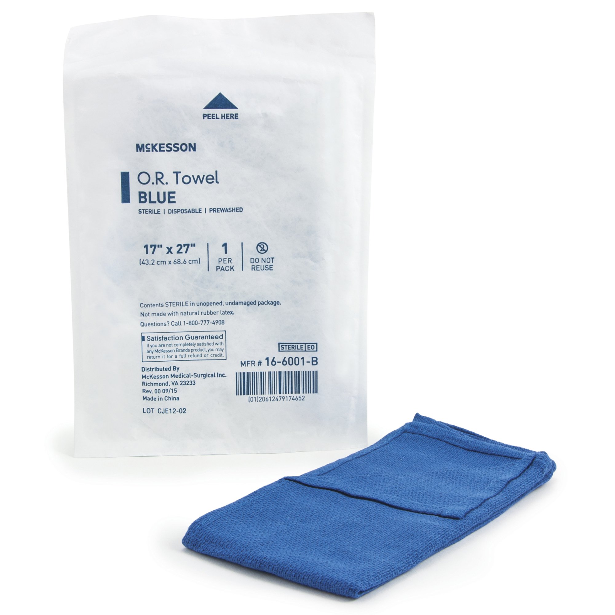McKesson Brand - 16-6001-B McKesson Sterile Blue O.R. Towel