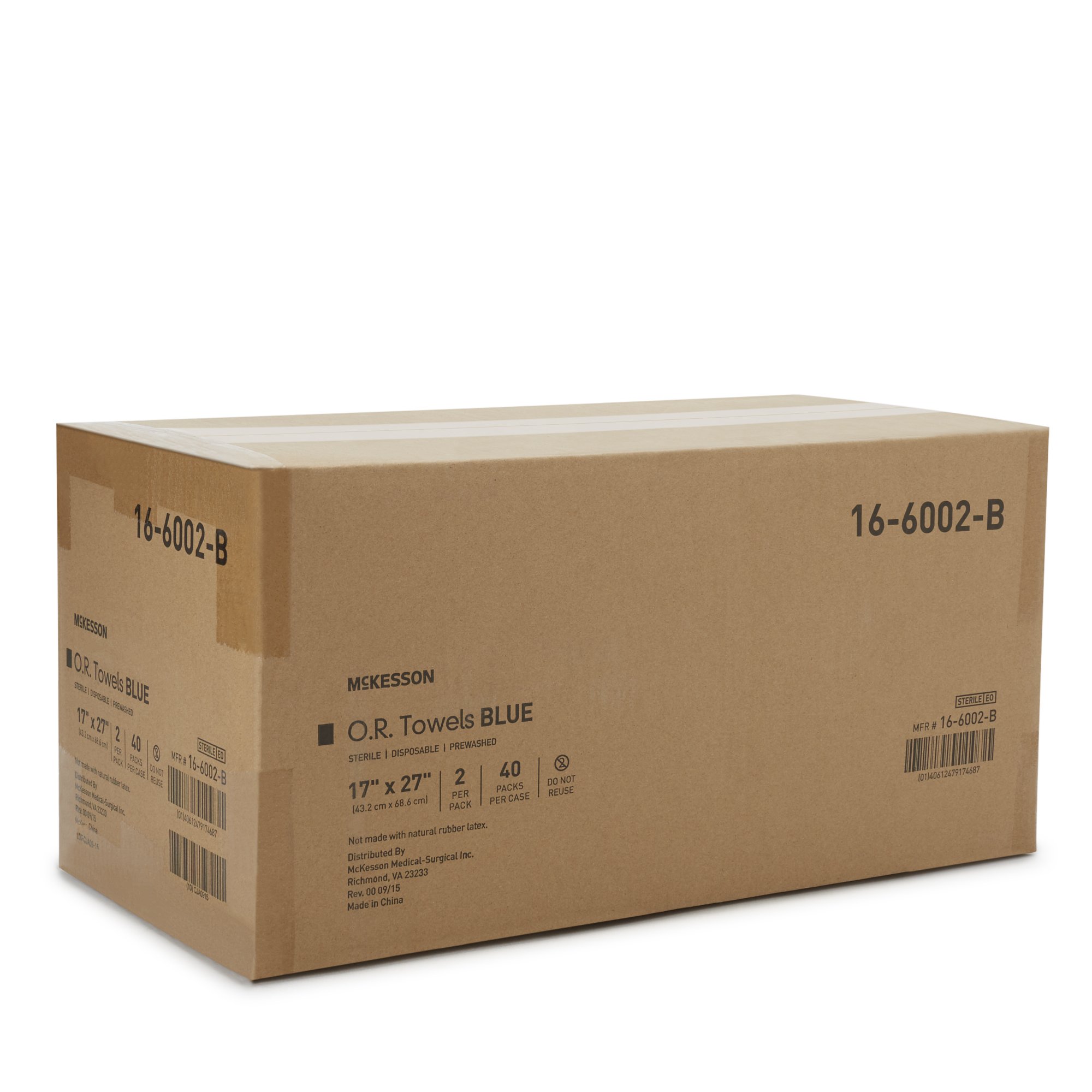 McKesson Brand 16-6002-B - McKesson Sterile Blue O.R. Towel, 17 x 27 Inch - 40/Case