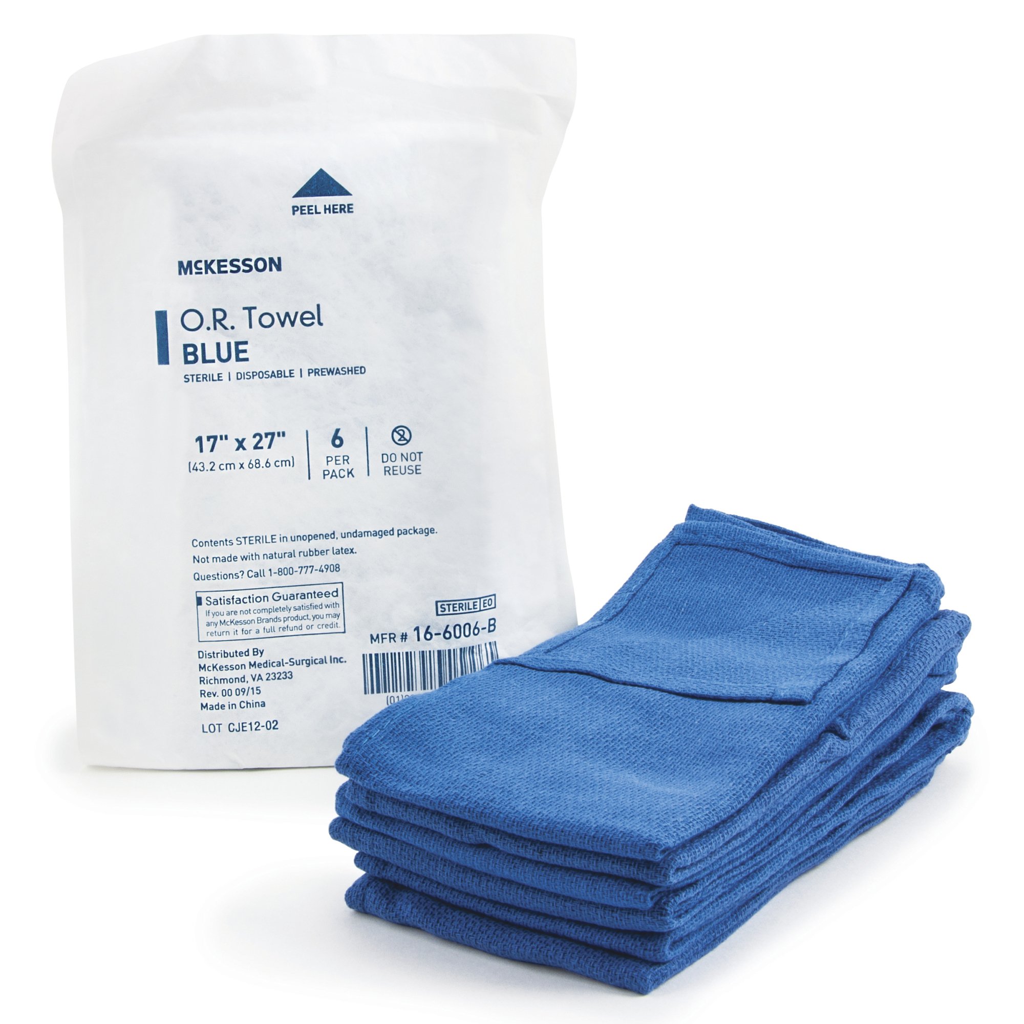 McKesson Brand - 16-6006-B McKesson Sterile Blue O.R. Towel