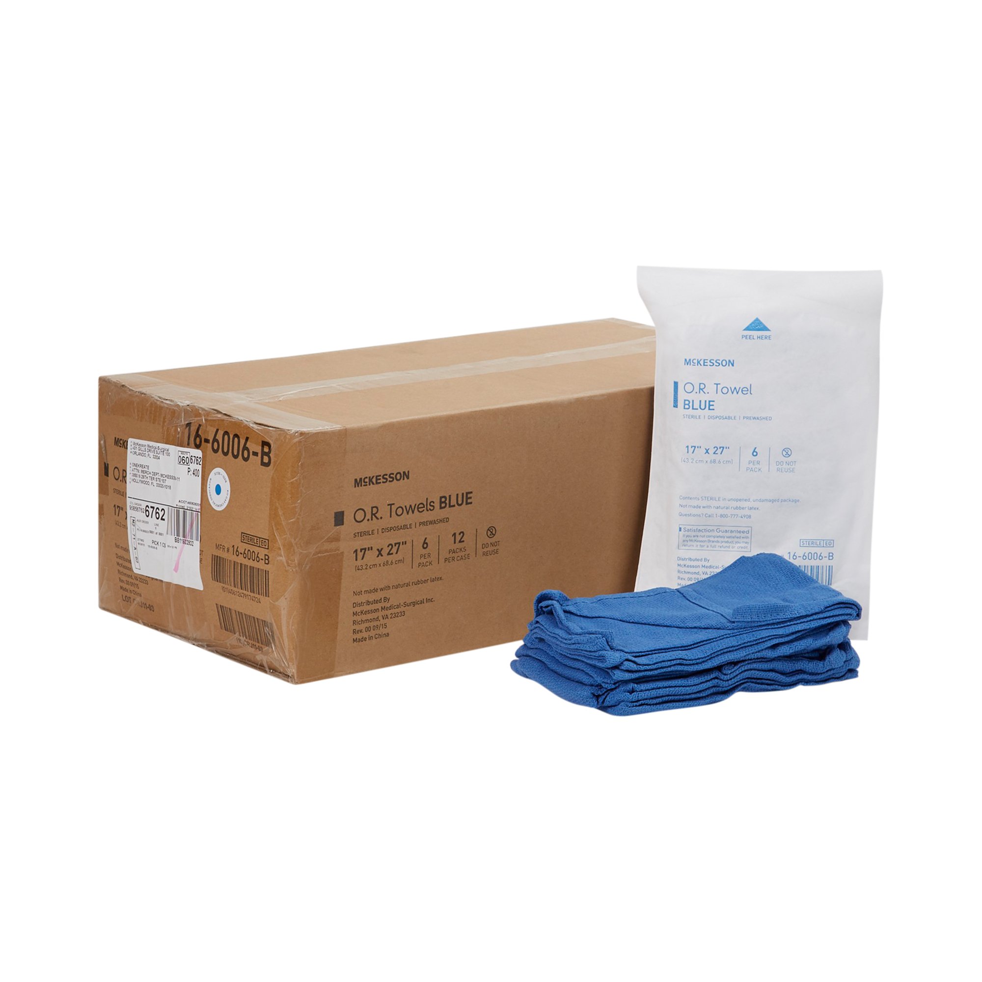 McKesson Brand - 16-6006-B McKesson Sterile Blue O.R. Towel