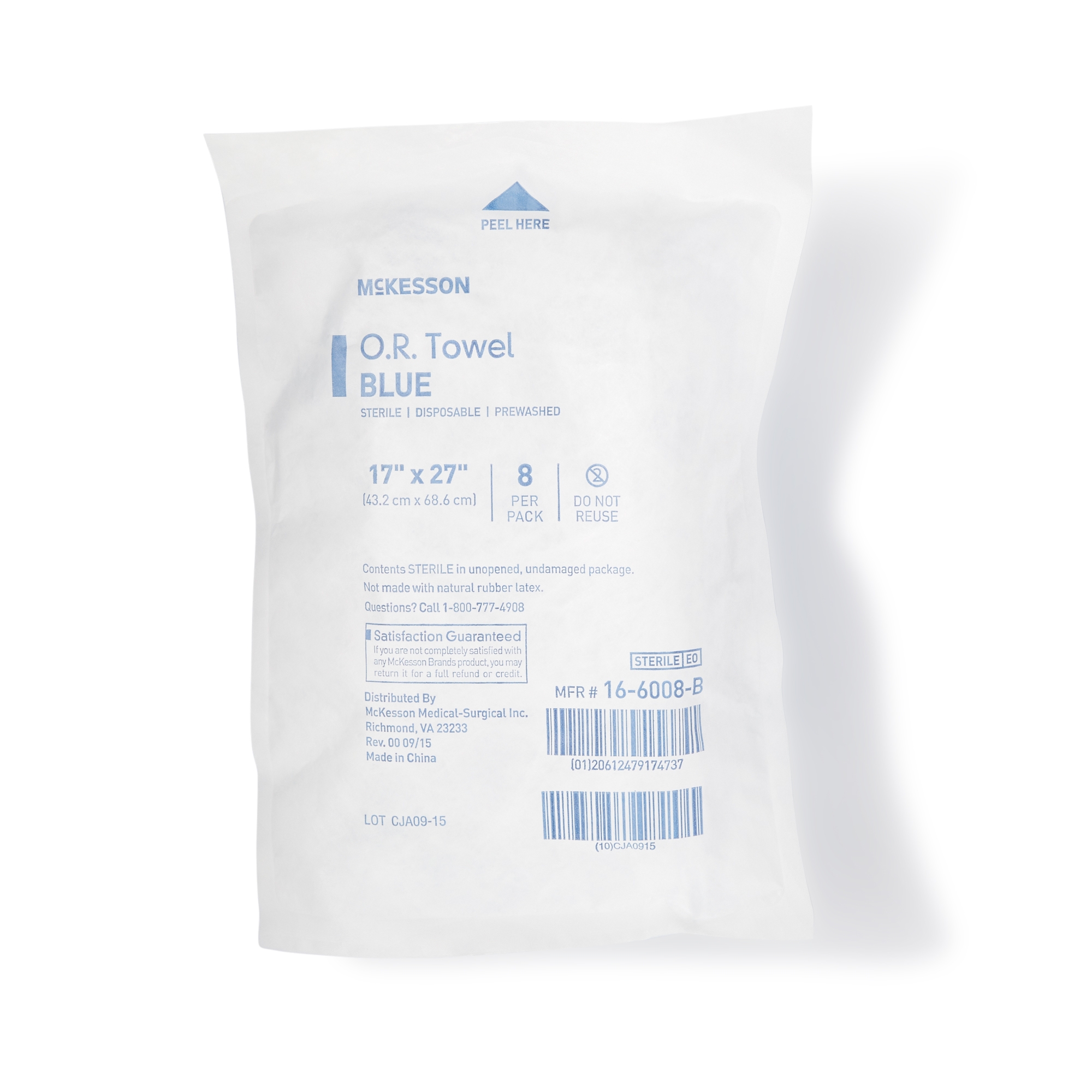 McKesson Brand - 16-6008-B McKesson Sterile Blue O.R. Towel