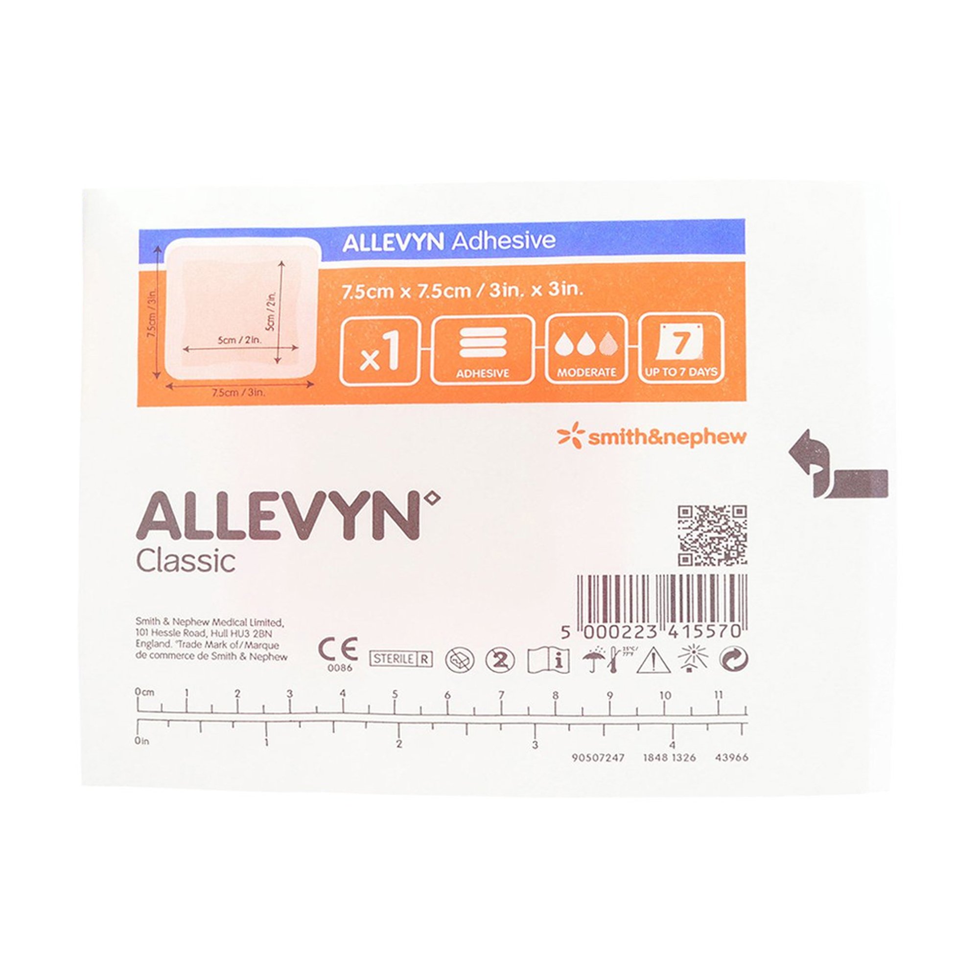 Smith & Nephew 66020043 - Allevyn Adhesive with Border Foam Dressing, 3 x 3 Inch - 1/Each, 10/Box, 40/Case