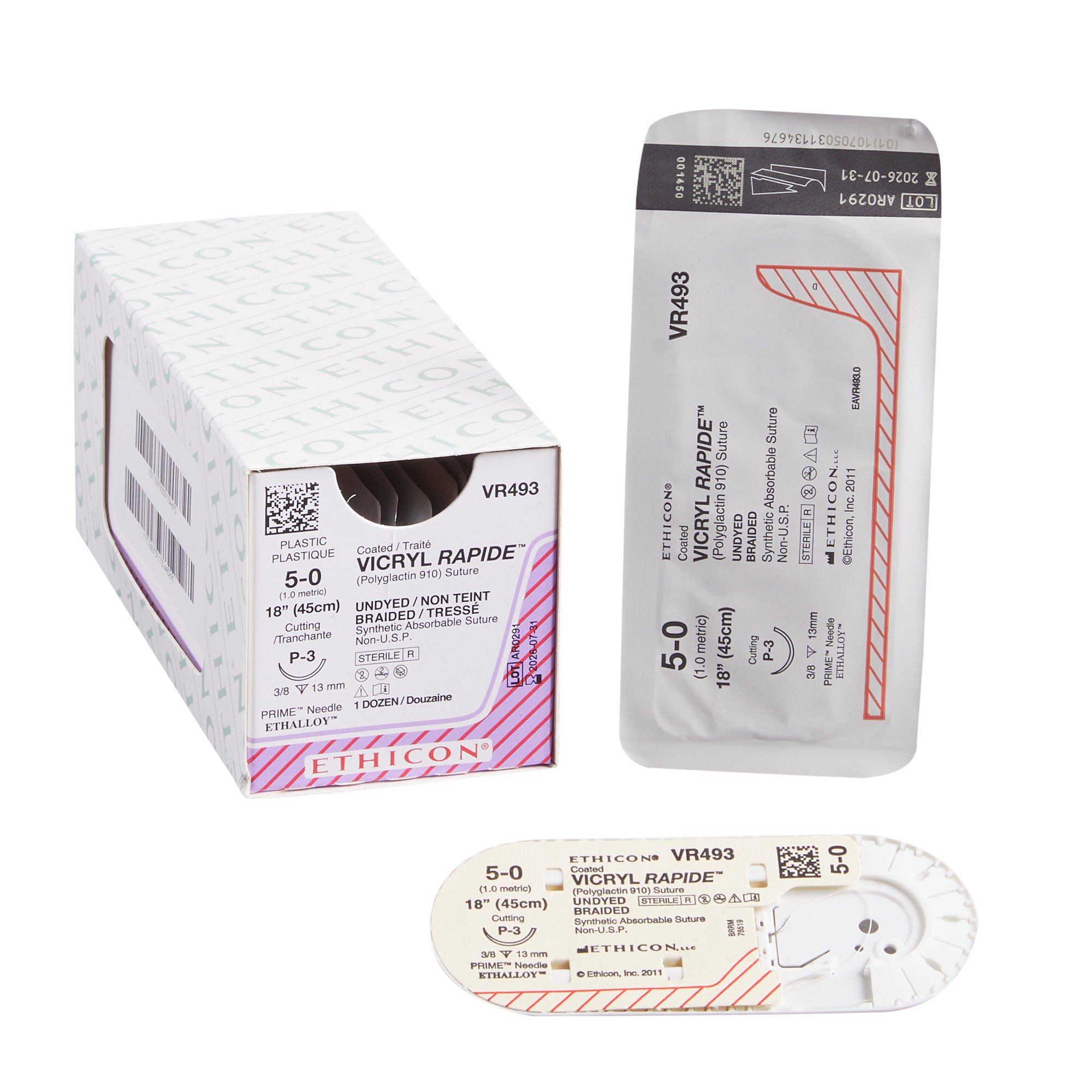 J & J Healthcare Systems - VR493 Coated Vicryl™ Rapide Suture with Needle