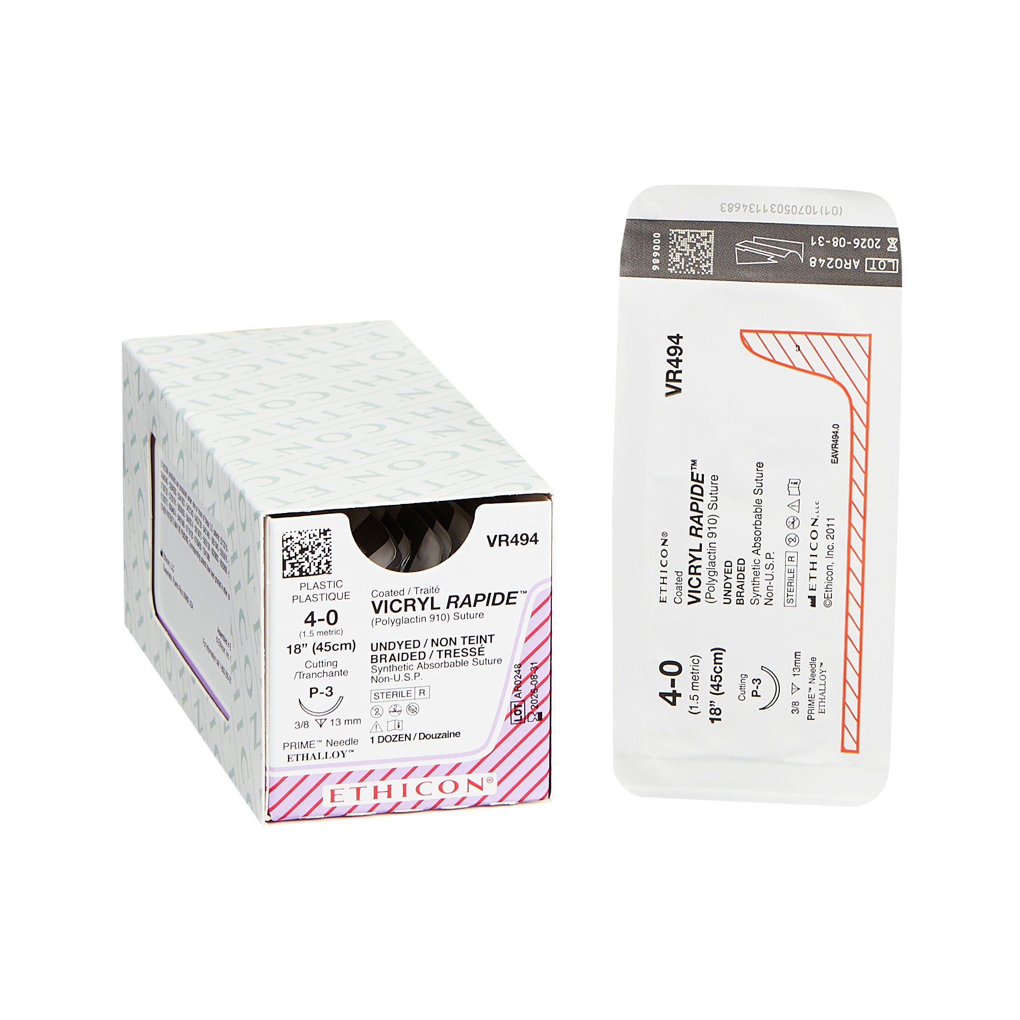 J & J Healthcare Systems - VR494 Coated Vicryl™ Rapide Suture with Needle