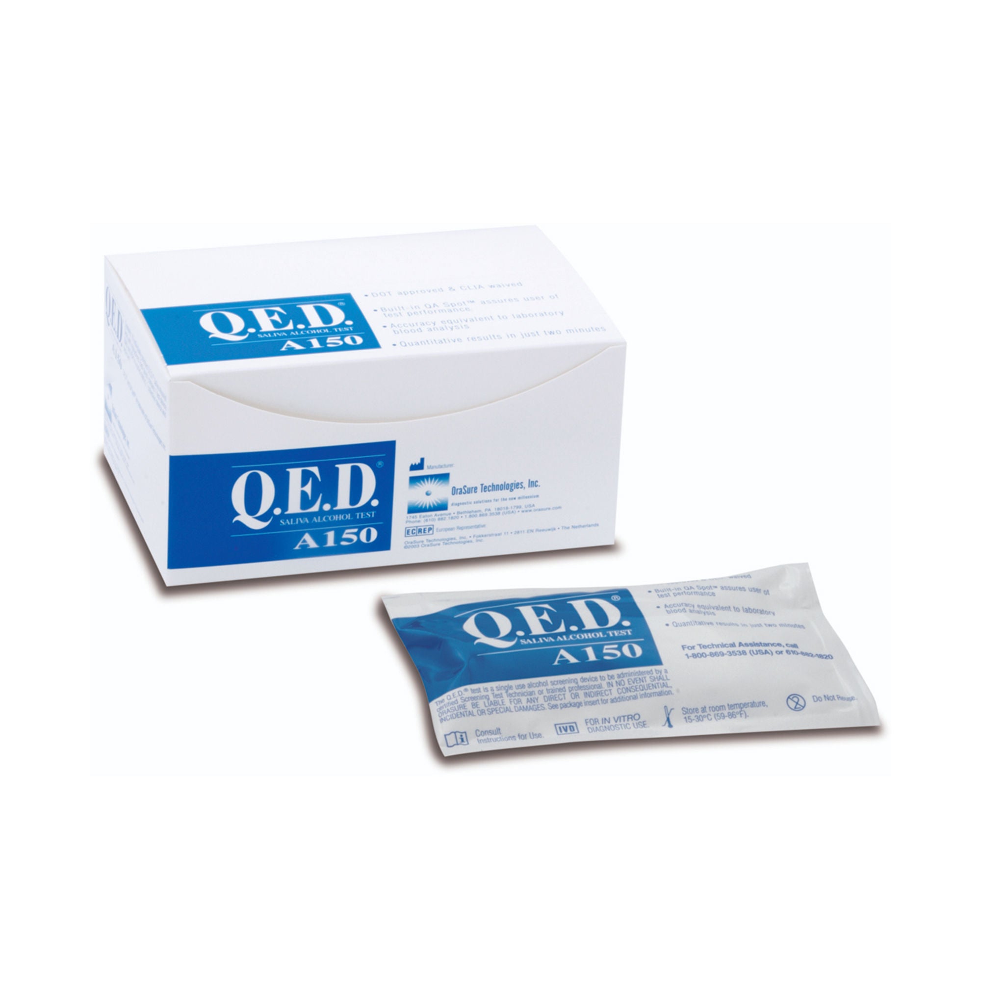Orasure Technologies - 31150B Drugs of Abuse Test Kit Q.E.D.® Alcohol Screen 10 Tests CLIA Waived