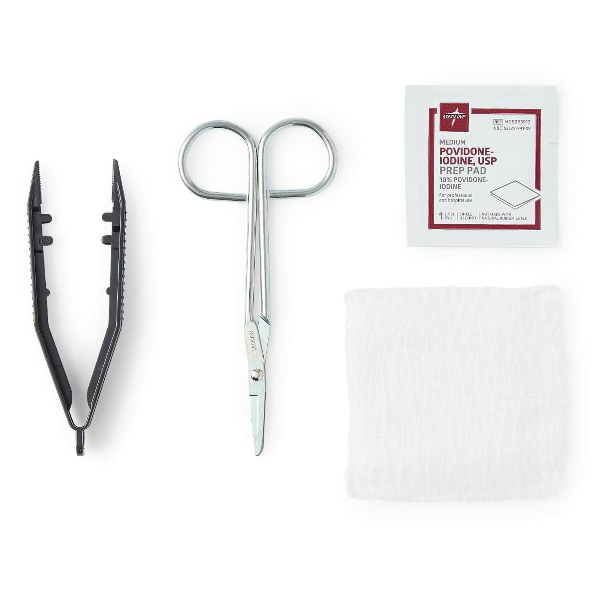 Medline - MDS701550 Suture Removal Kit Medline Scissor Style Handle Straight Jaw Type Sterile Single Use
