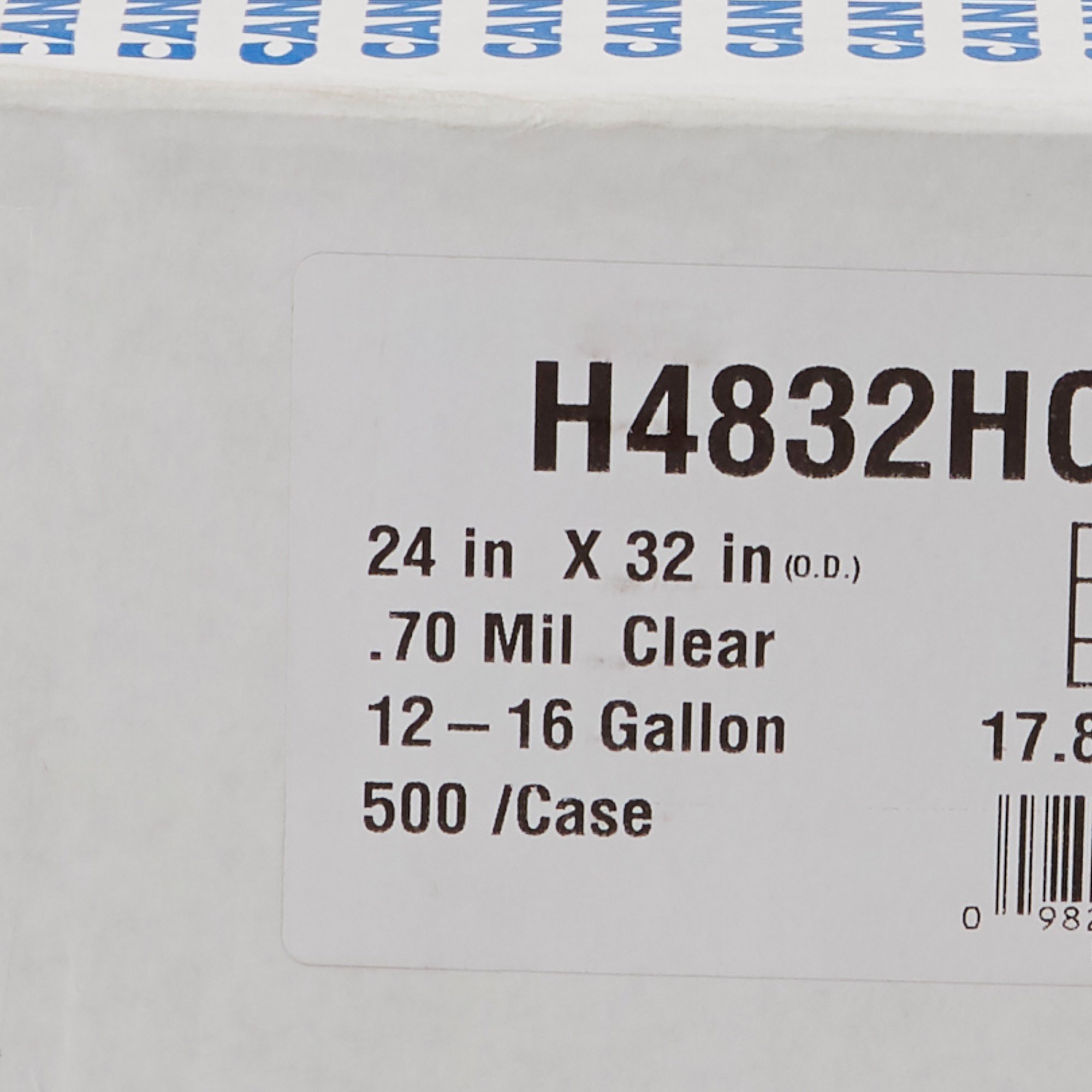 Essendant Co-United Stationers HERH4832HC - Heritage™ Heavy Duty Trash Bag, Clear, 16-gallon Capacity - 500/Case