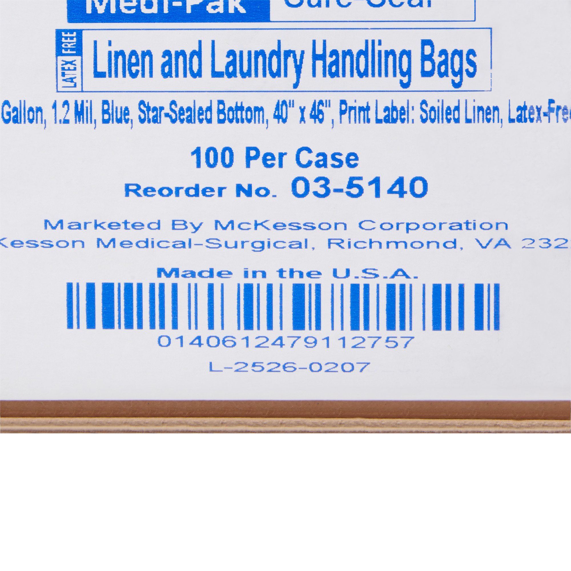 McKesson Brand 03-5140 - Medi-Pak™ SURE-SEAL™ Laundry Bag - 100/Case