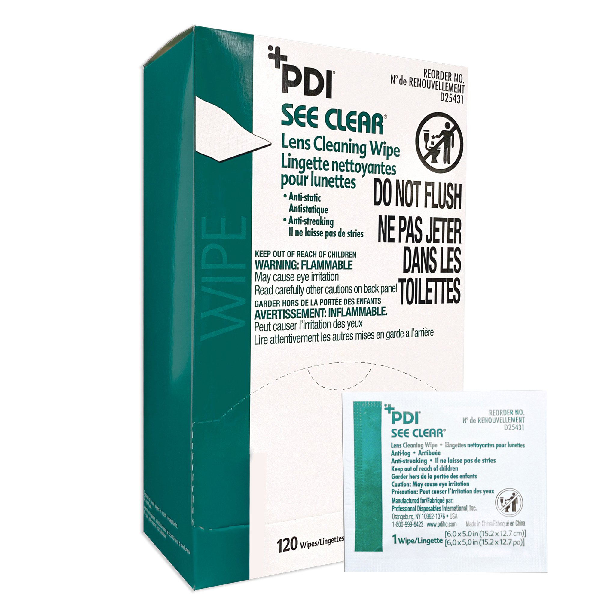 Professional Disposables - D25431 See Clear® Eye Glass Cleaning Wipes