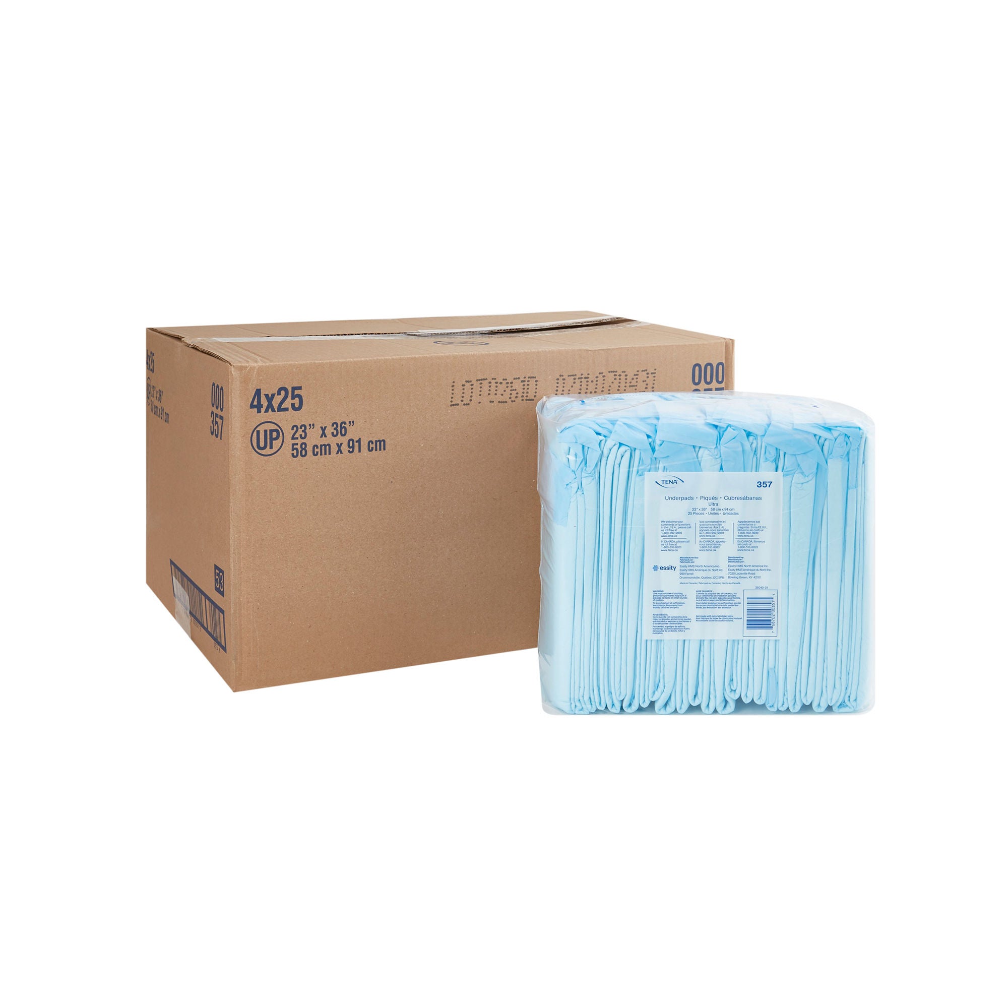 Essity HMS North America Inc - 357 Disposable Underpad TENA® Ultra 23 X 36 Inch Polymer Moderate Absorbency