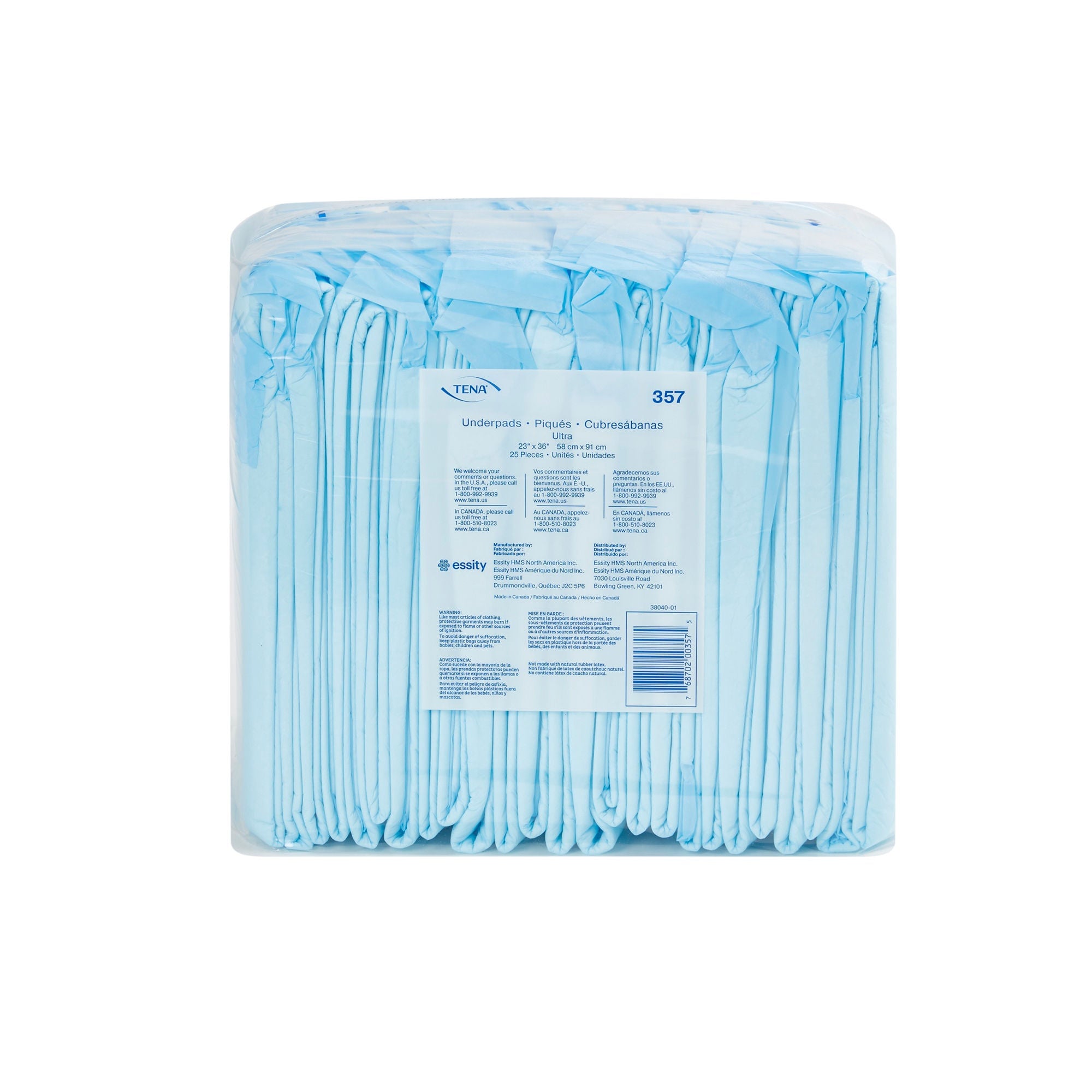 Essity HMS North America Inc - 357 Disposable Underpad TENA® Ultra 23 X 36 Inch Polymer Moderate Absorbency