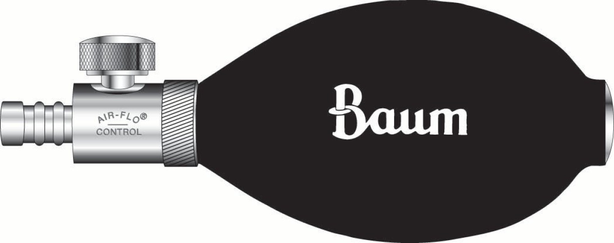 W.A. Baum - 1894 Blood Pressure Bulb with Deflation Valve Bulb and Air-Flo® For use with all sphygmomanometers consists of the Baum Non-Latex Bulb and Air-Flo® Control Valve