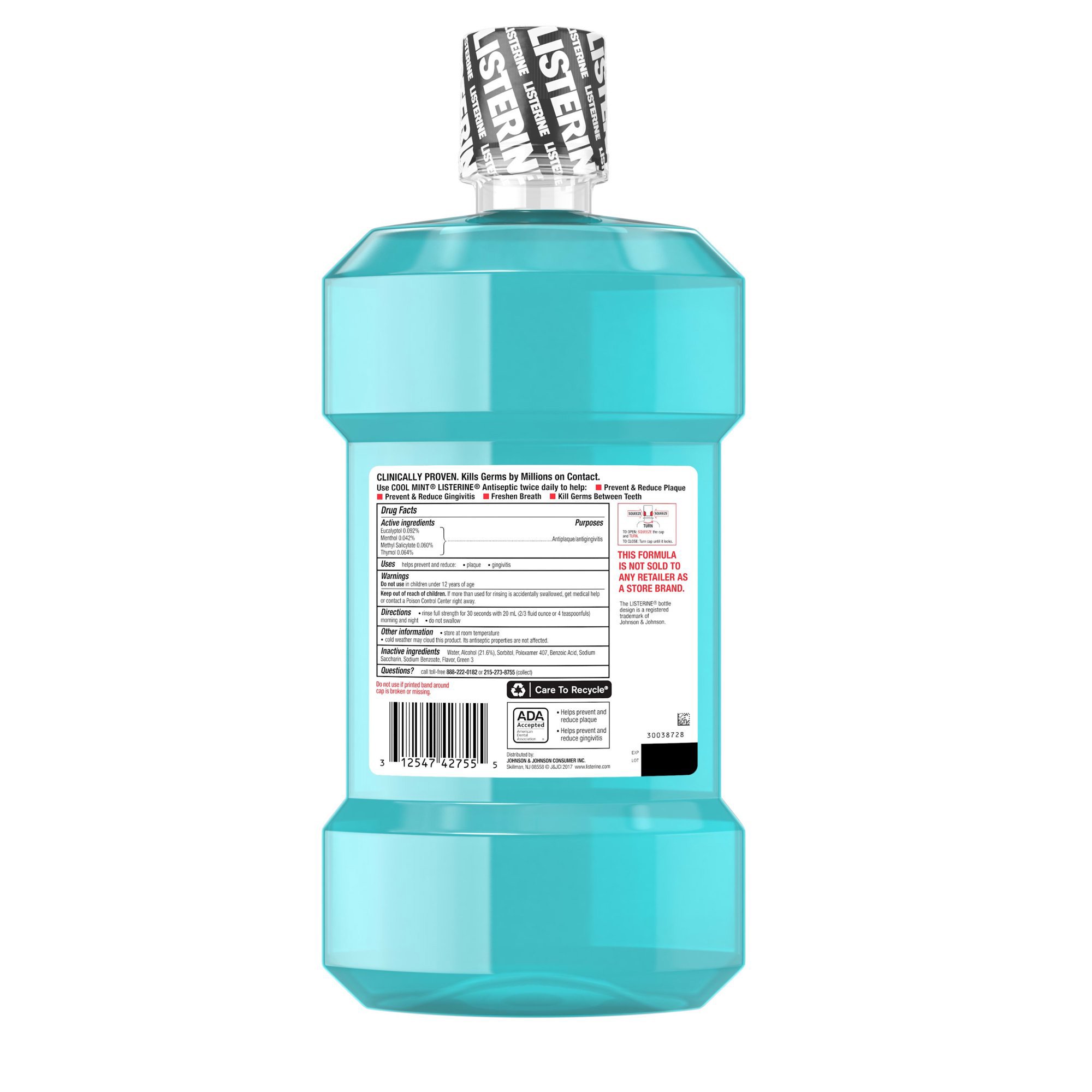 Kenvue Brands LLC 524275500 - Listerine® Cool Mint Antiseptic Mouthwash, 1.5 Liter - 1/Each, 6/Case