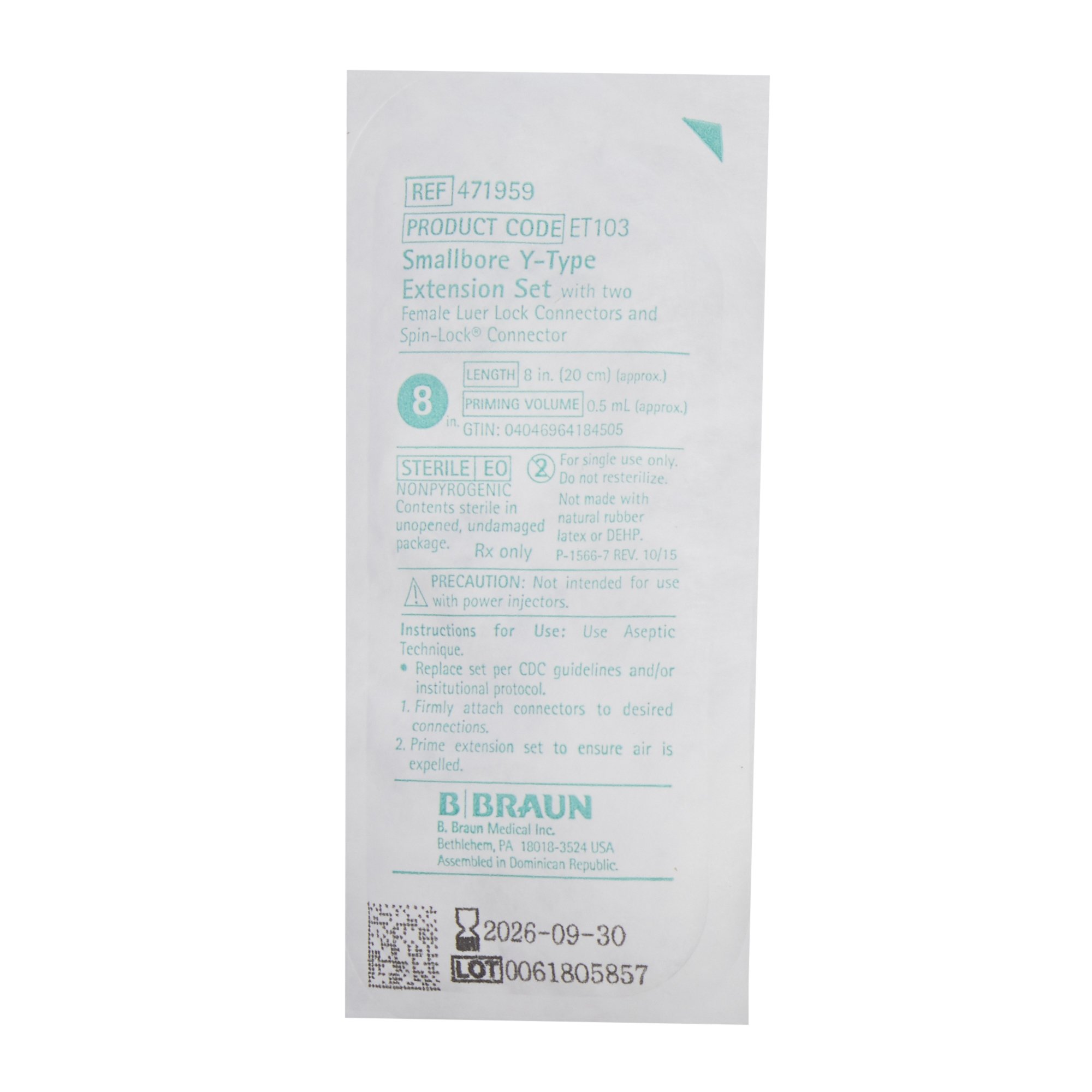 B. Braun 471959 - B. Braun Extension Set - 100/Case