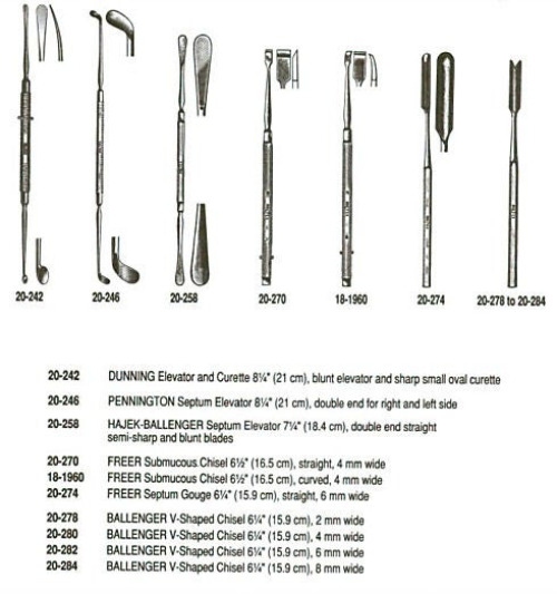Integra Lifesciences - 20-258 Septum Elevator Miltex® Hajek-Ballenger 7-1/4 Inch Length OR Grade German Stainless Steel NonSterile