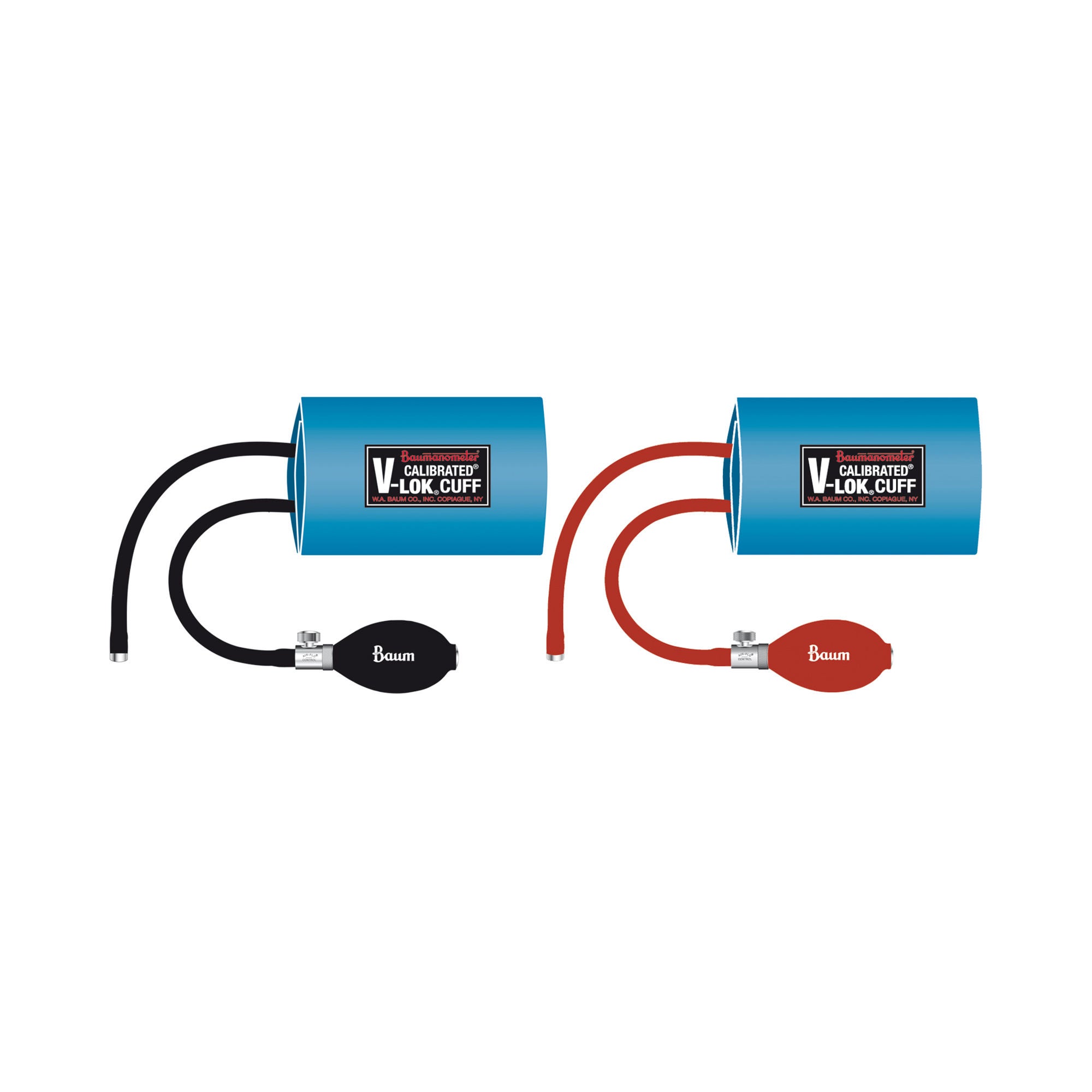 W.A. Baum - 1821 Reusable Blood Pressure Cuff and Bulb Calibrated® V-Lok® 18 to 26 cm Arm Polyester Fabric Cuff Small Adult Cuff