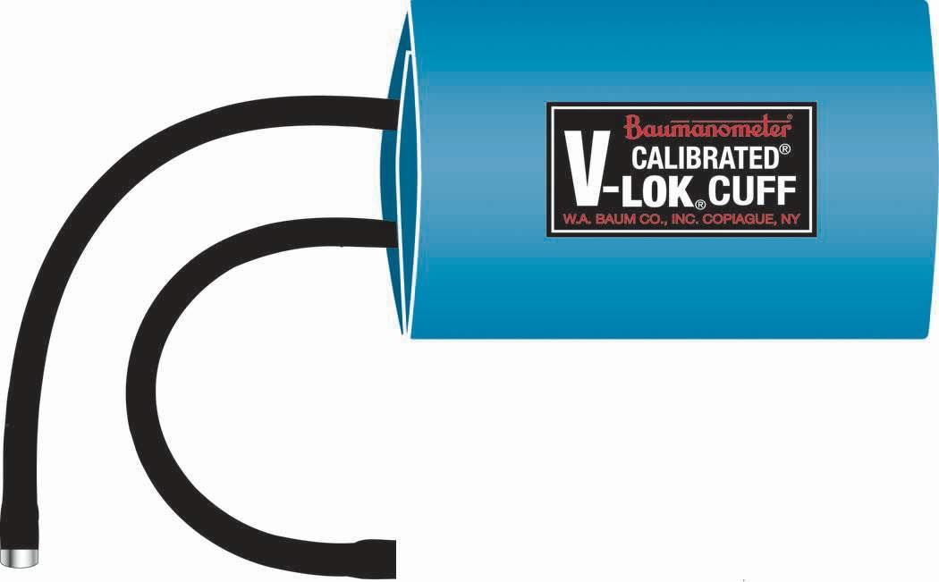 W.A. Baum - 1869 Reusable Blood Pressure Cuff Calibrated® V-Lok® 33 to 47 cm Arm Polyester Fabric Cuff Large Adult Cuff