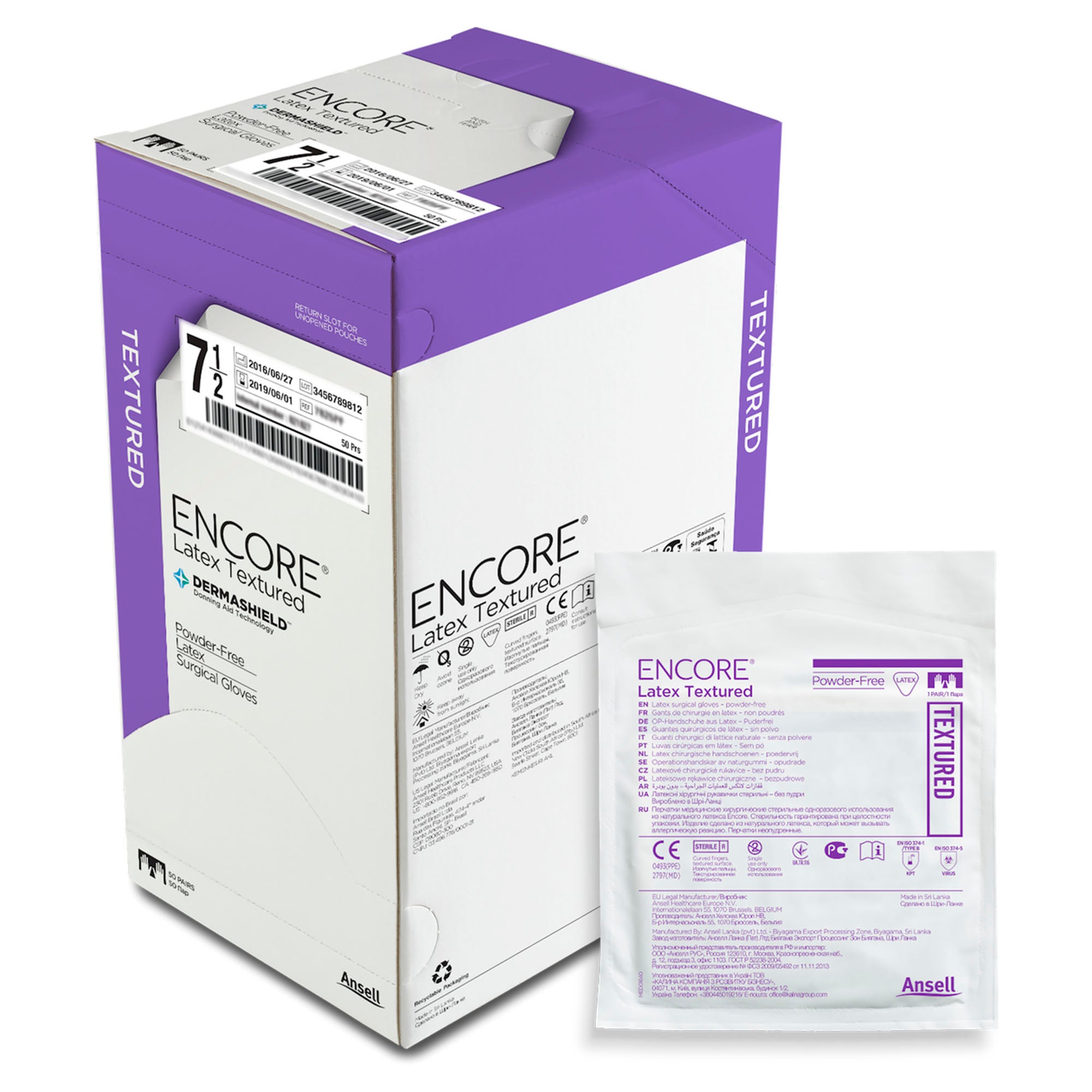 Ansell - 5785004 Encore® Latex Textured Surgical Glove