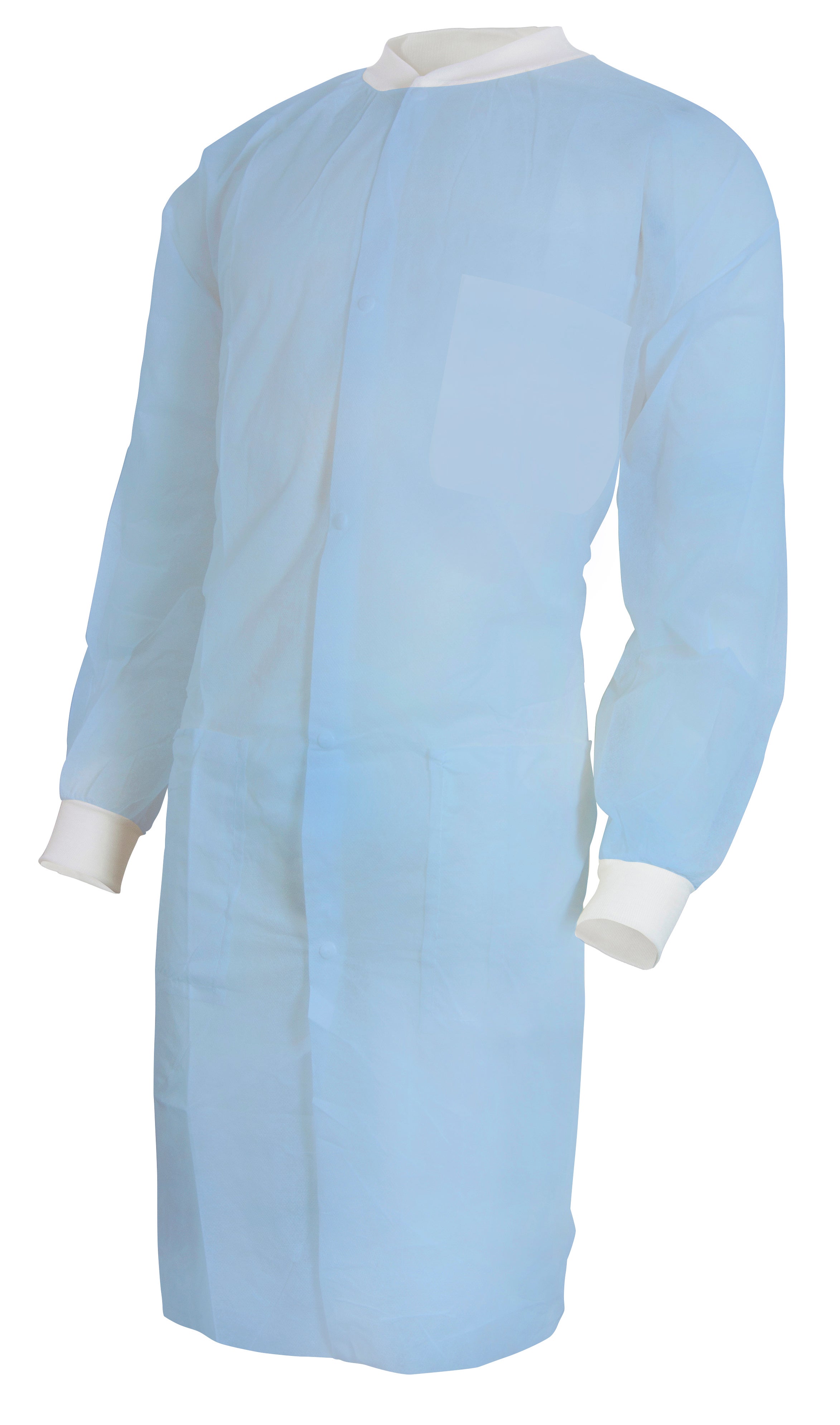 McKesson Brand - 34141200 Lab Coat McKesson Blue Small / Medium Knee Length Spunbond Polypropylene Disposable