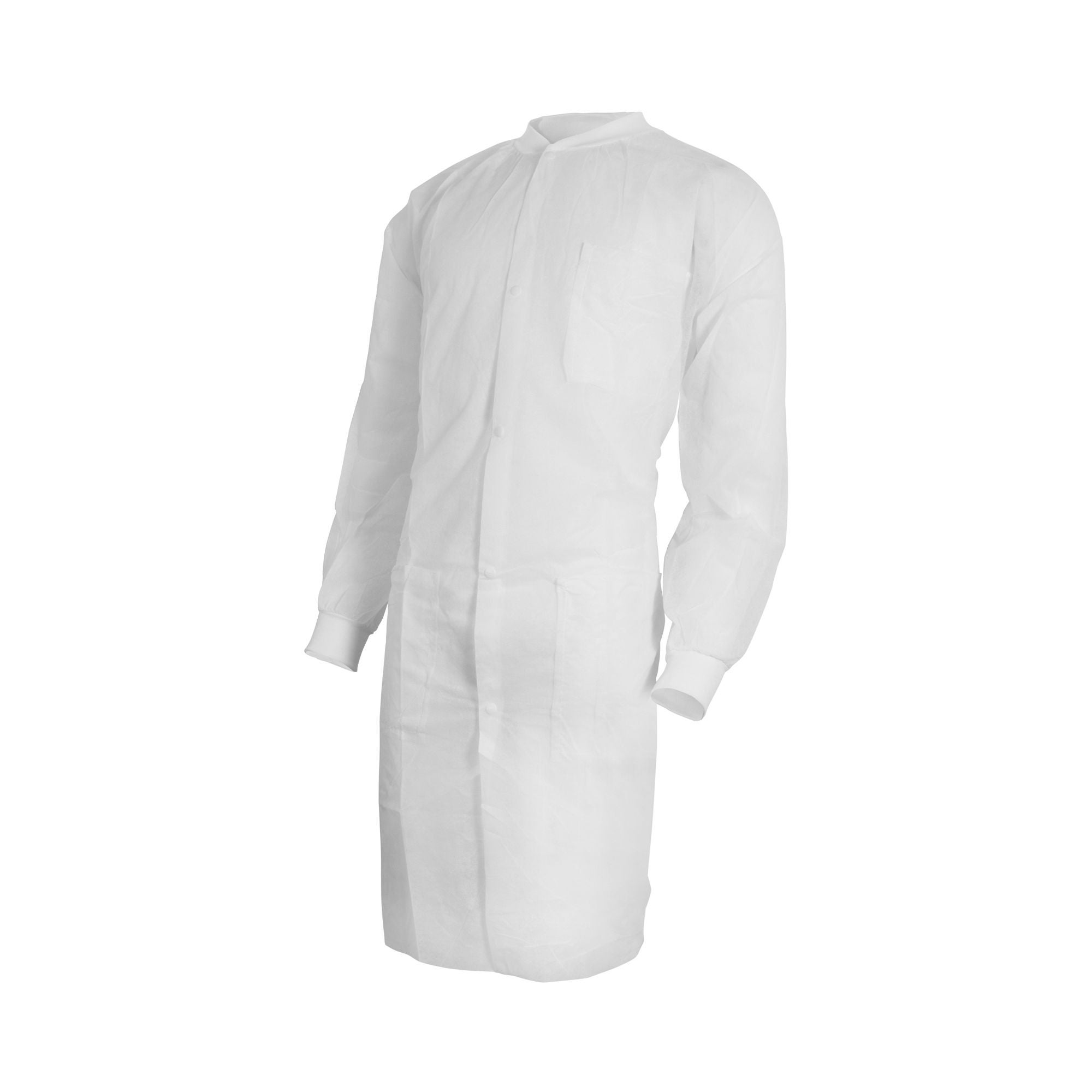 McKesson Brand - 34341200 Lab Coat McKesson White Small / Medium Knee Length Spunbond Polypropylene Disposable