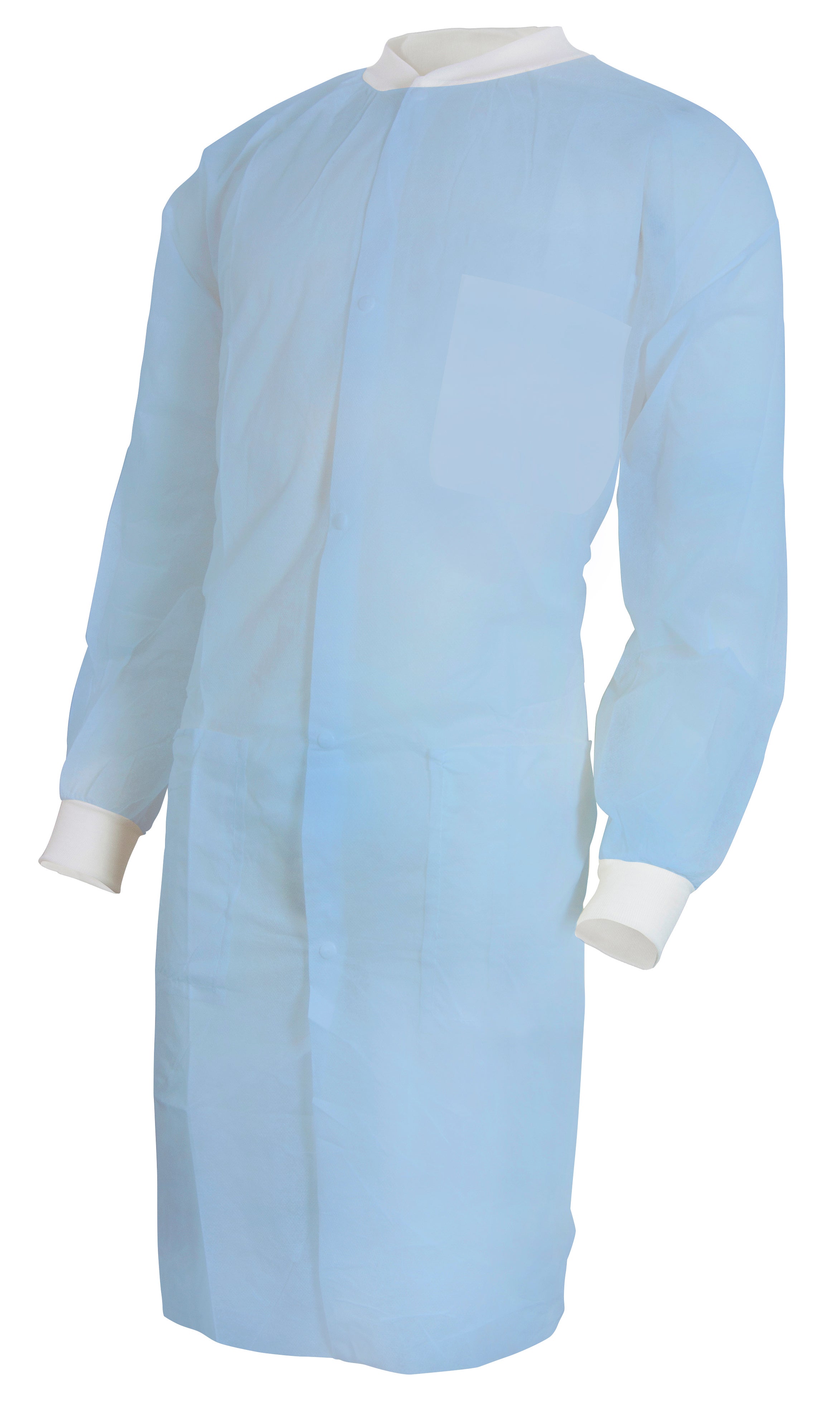 McKesson Brand - 34181200 Lab Coat McKesson Blue Large / X-Large Knee Length Spunbond Polypropylene Disposable