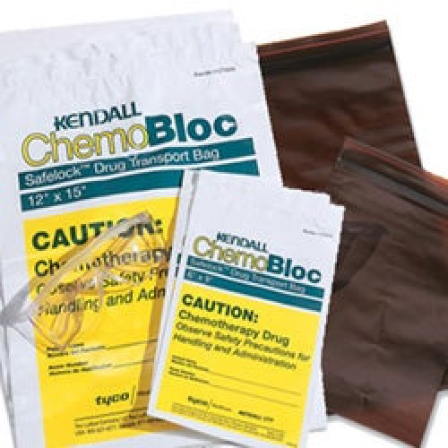 Cardinal - CT0500 Hazardous Drug Bag ChemoPlus™ Chemo Drug Transport Bag / Caution Observe Safety Procedures When Handling and Administration Clear / Yellow 12 X 15 Inch